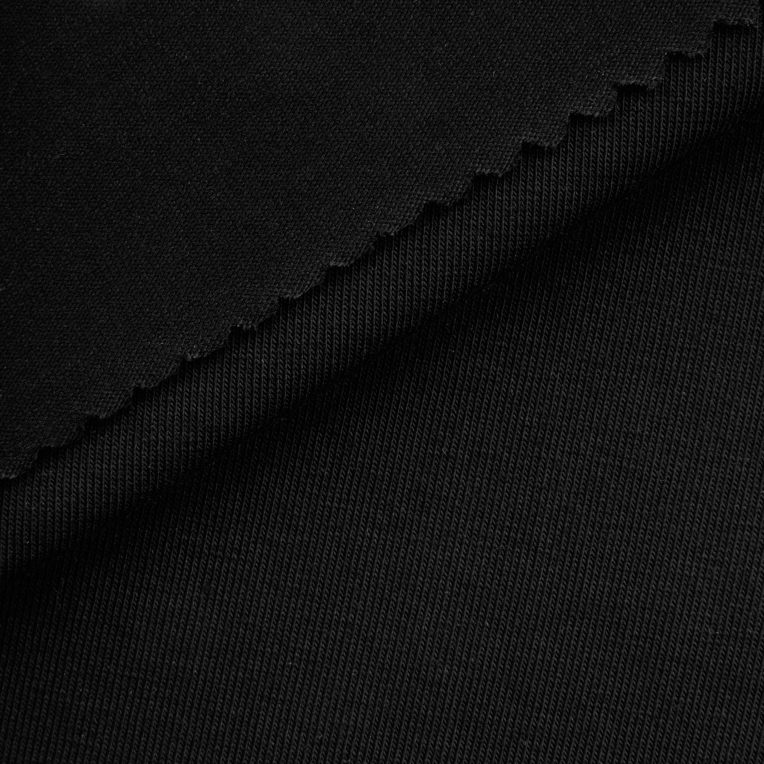 MID WEIGHT COTTON STRETCH JERSEY - BLACK