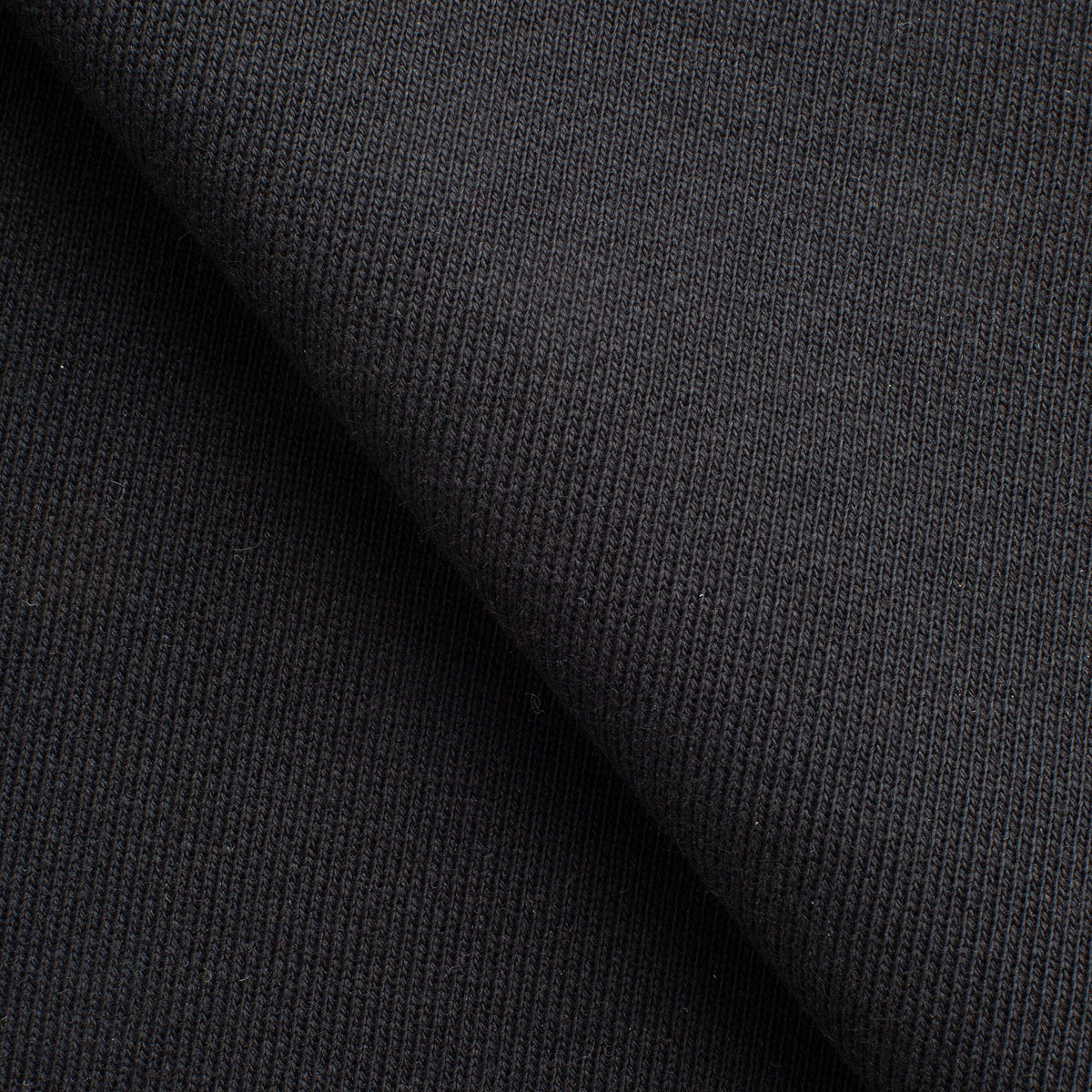 HEAVY COTTON DIAGONAL FRENCH TERRY FABRIC - BLACK - 430 GSM