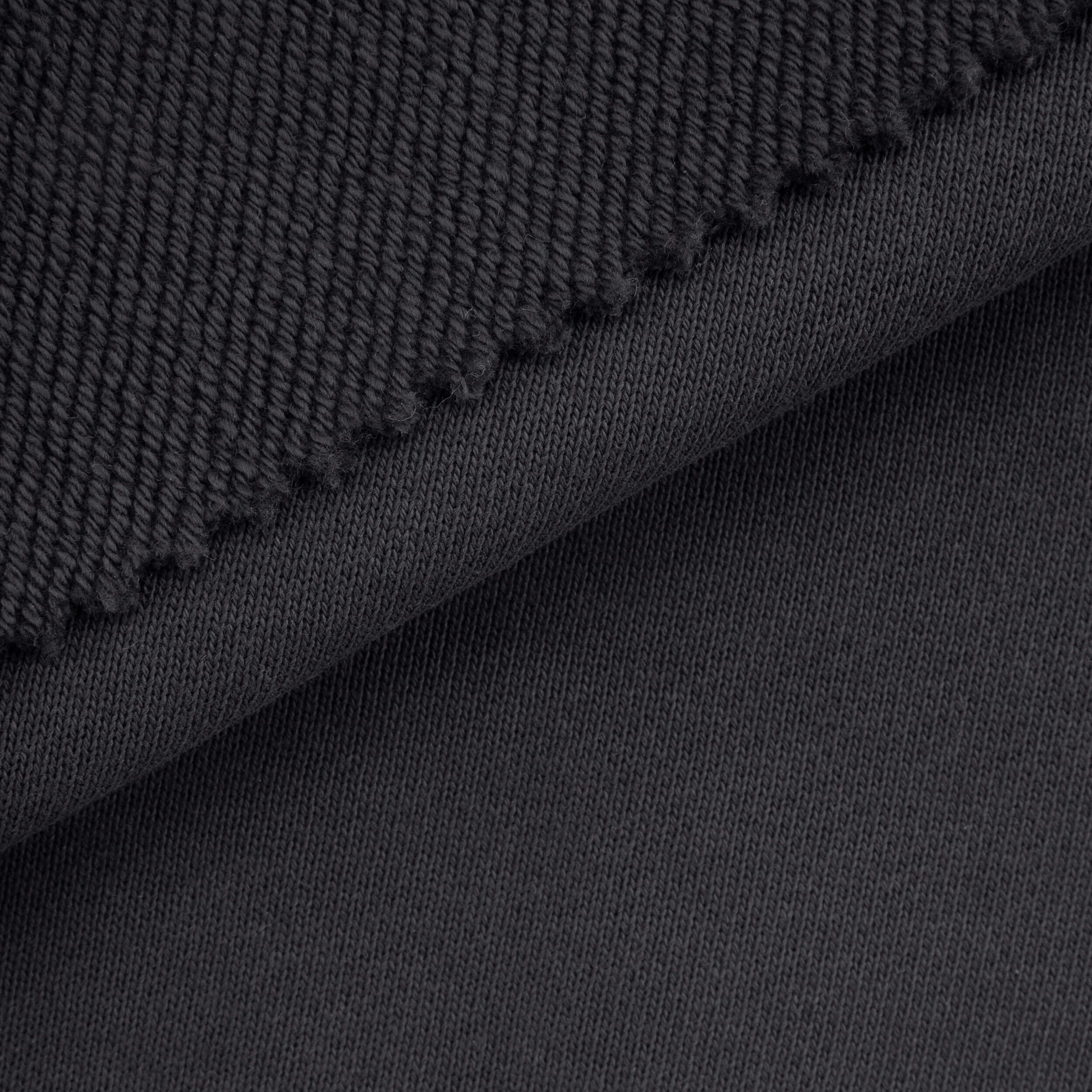 HEAVY DIAGONAL FRENCH TERRY - BLACK
