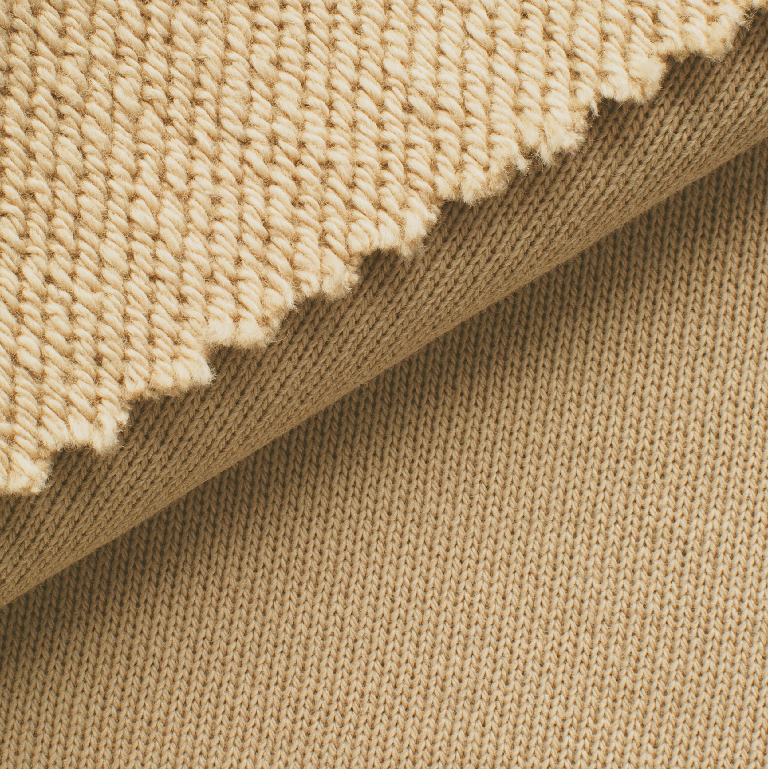 HEAVY COTTON DIAGONAL FRENCH TERRY FABRIC - TAUPE - 430 GSM