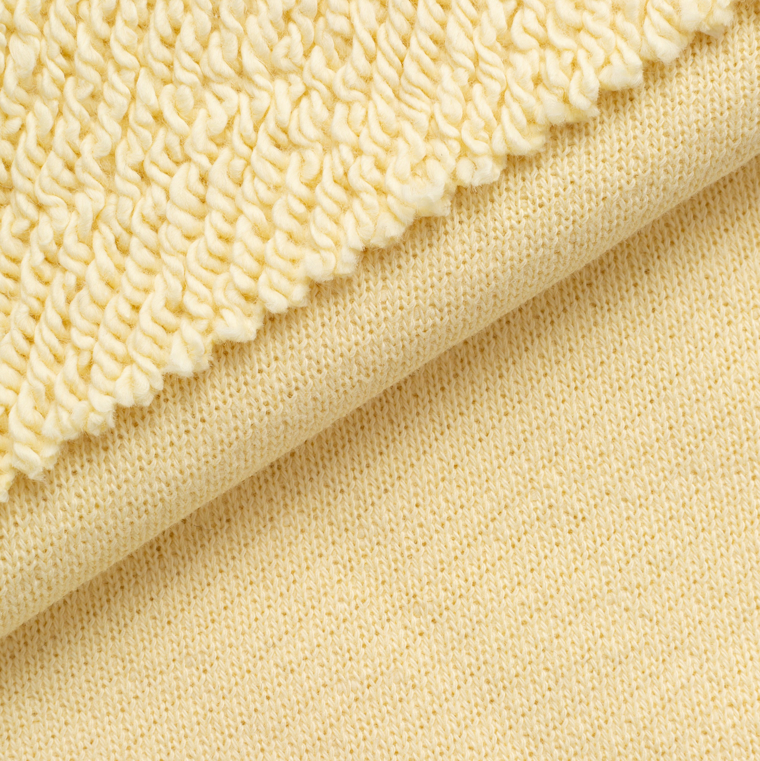 HEAVY COTTON DIAGONAL FRENCH TERRY FABRIC - YELLOW - 450 GSM