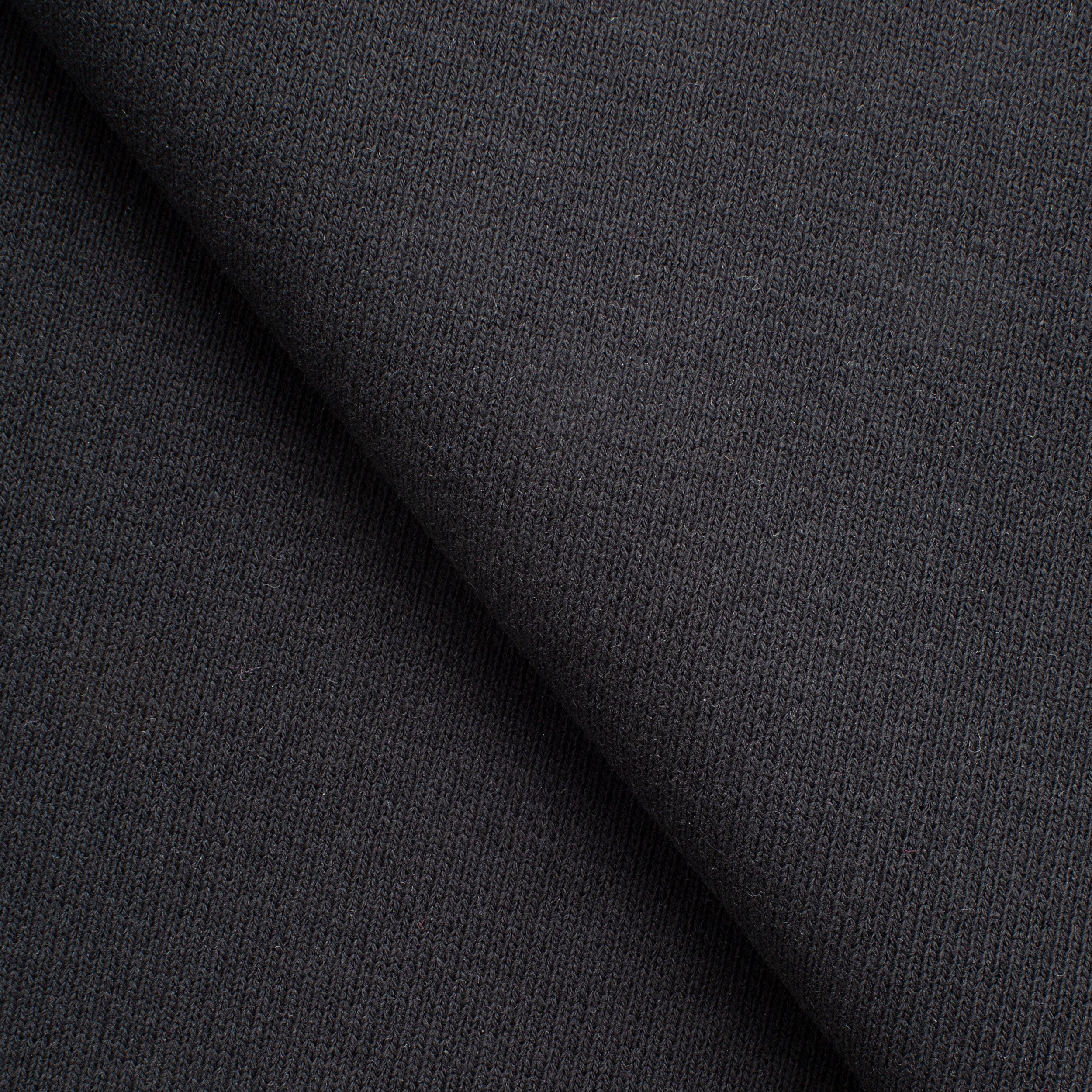 COTTON RIB KNIT FABRIC WITH ELASTANE - BLACK - 360 GSM