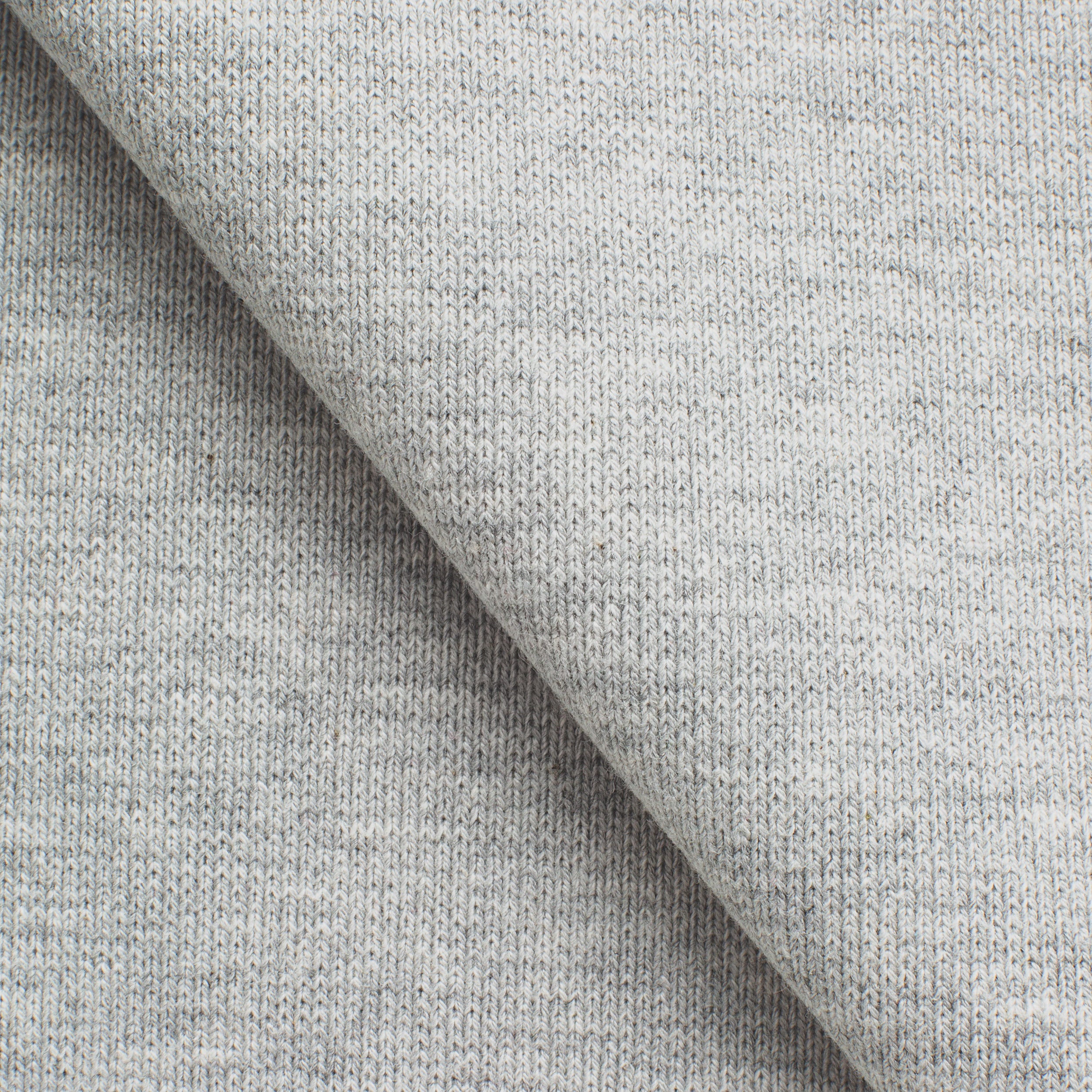 COTTON RIB KNIT FABRIC WITH ELASTANE - GREY MELANGE - 360 GSM