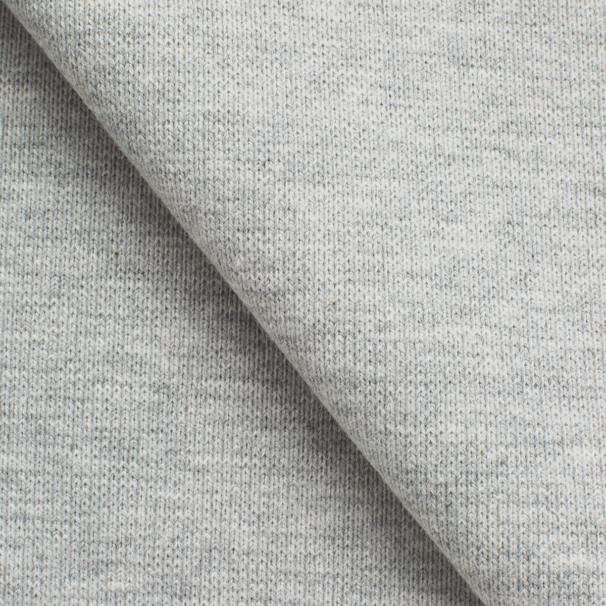 COTTON RIB KNIT FABRIC WITH ELASTANE - GREY MELANGE - 360 GSM