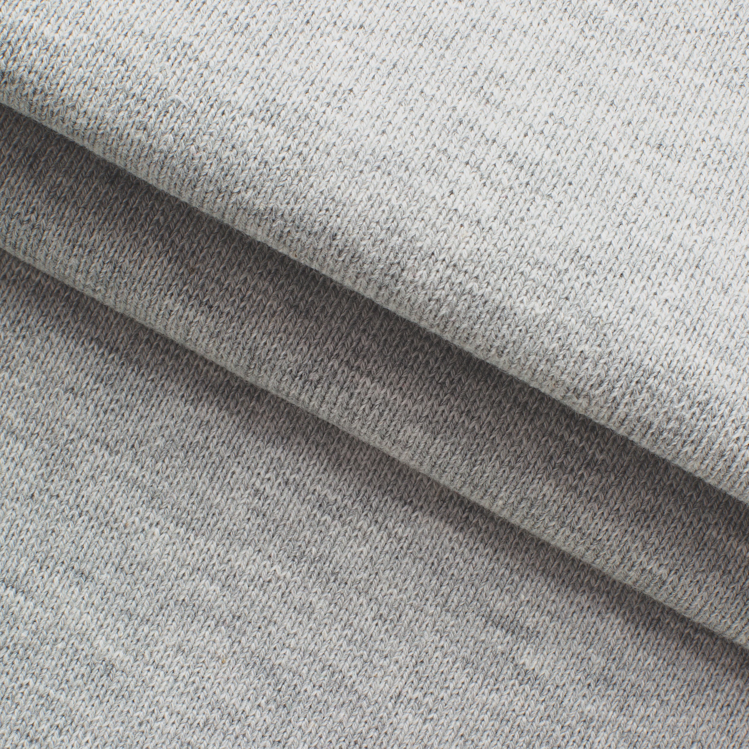 COTTON RIB KNIT FABRIC WITH ELASTANE - GREY MELANGE - 360 GSM