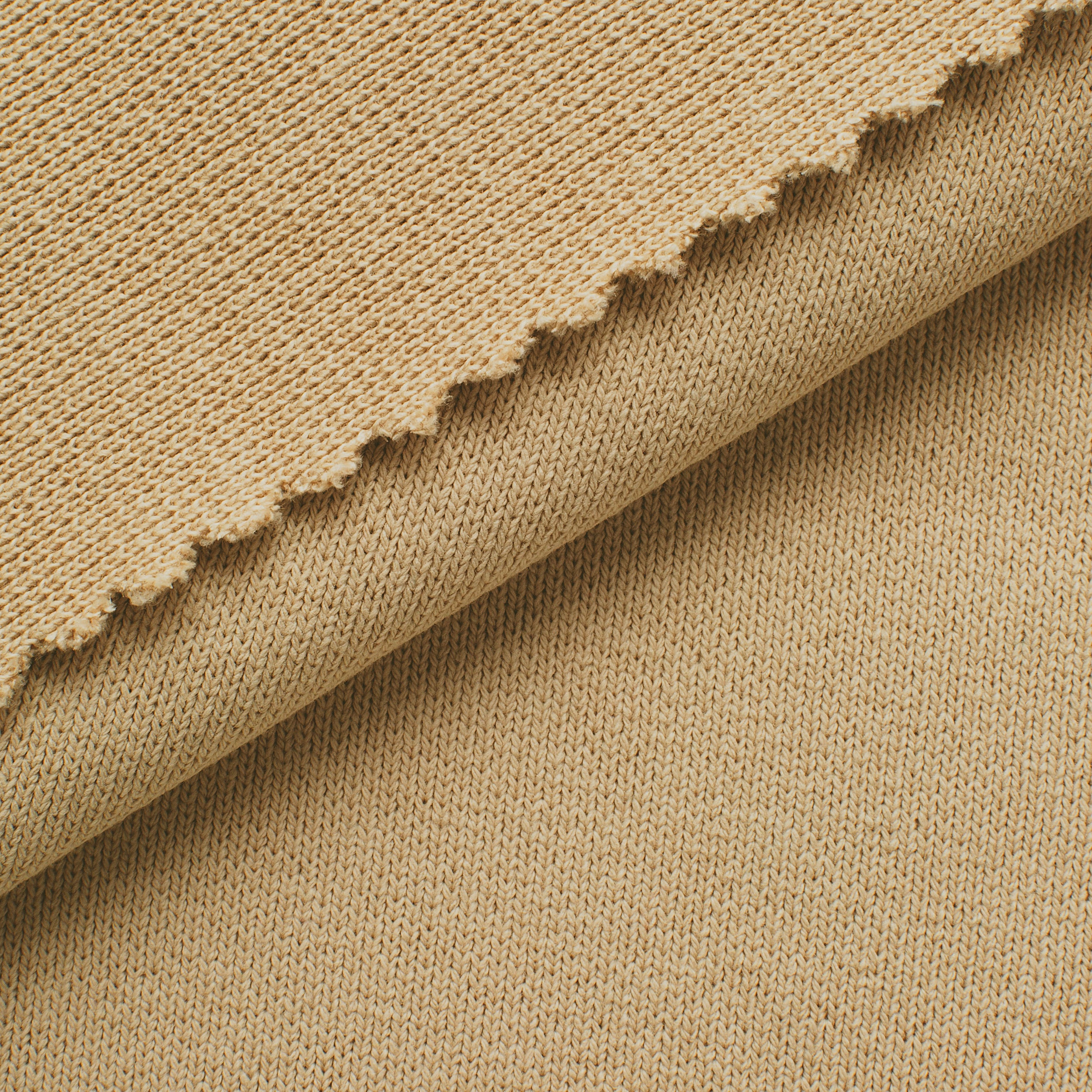 COTTON RIB KNIT FABRIC WITH ELASTANE - TAUPE - 360 GSM
