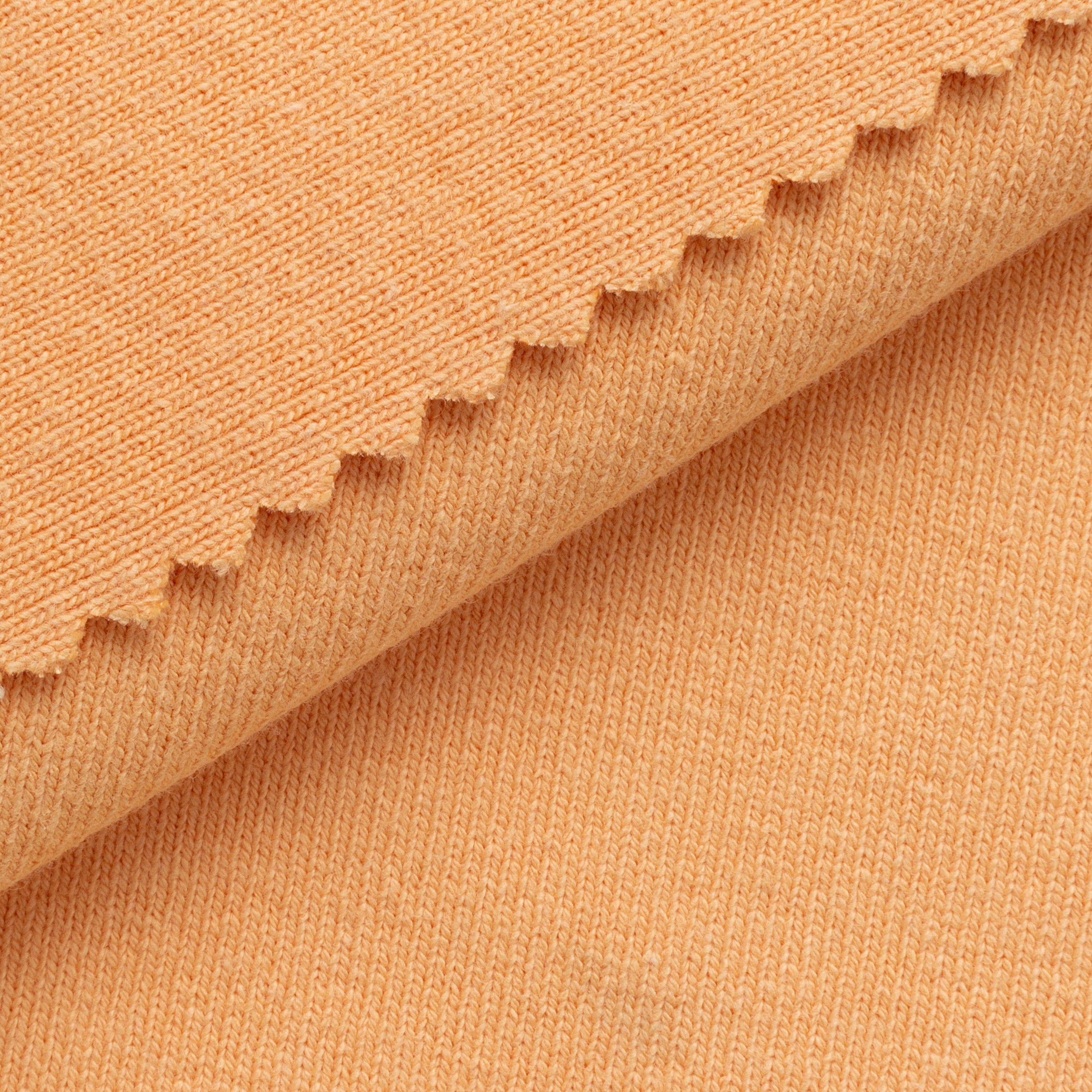 COTTON RIB KNIT FABRIC WITH ELASTANE - APRICOT - 450 GSM