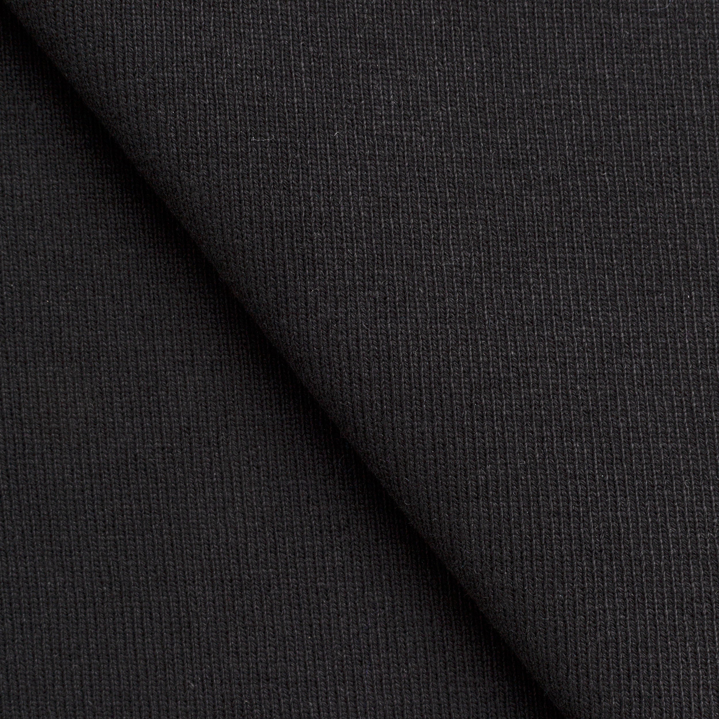 COTTON RIB KNIT FABRIC WITH ELASTANE - BLACK - 450 GSM