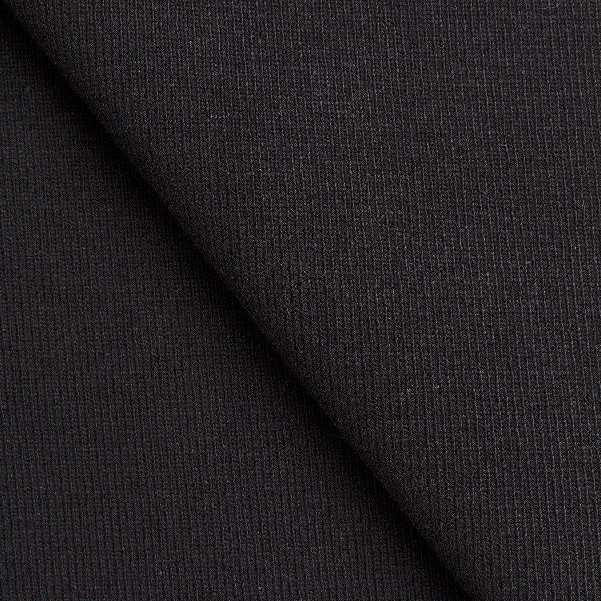 COTTON RIB KNIT FABRIC WITH ELASTANE - BLACK - 450 GSM