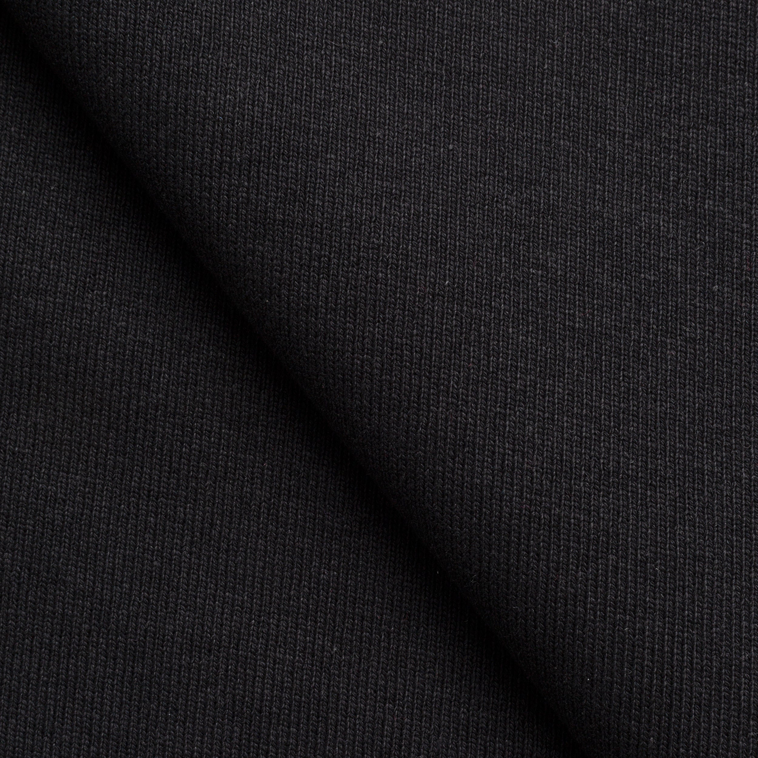 COTTON RIB KNIT FABRIC WITH ELASTANE - BLACK - 460 GSM