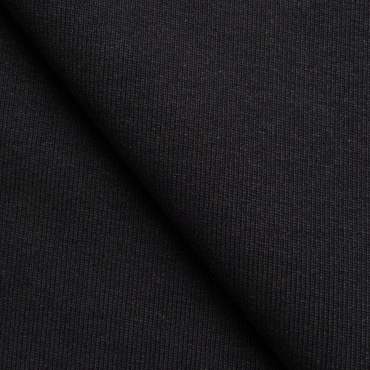 COTTON RIB KNIT FABRIC WITH ELASTANE - BLACK - 460 GSM