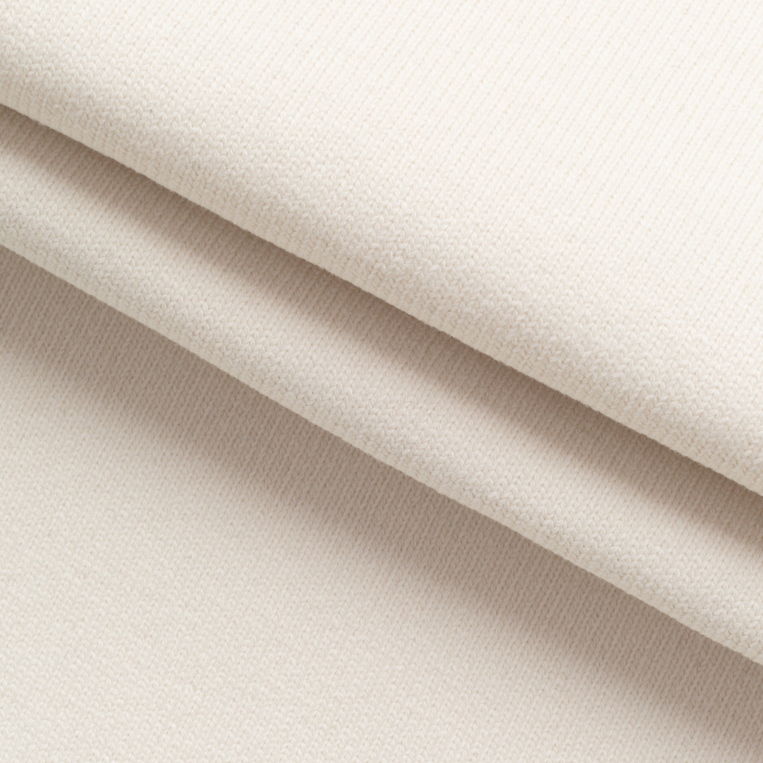 COTTON RIB KNIT FABRIC WITH ELASTANE - WHITE - 460 GSM