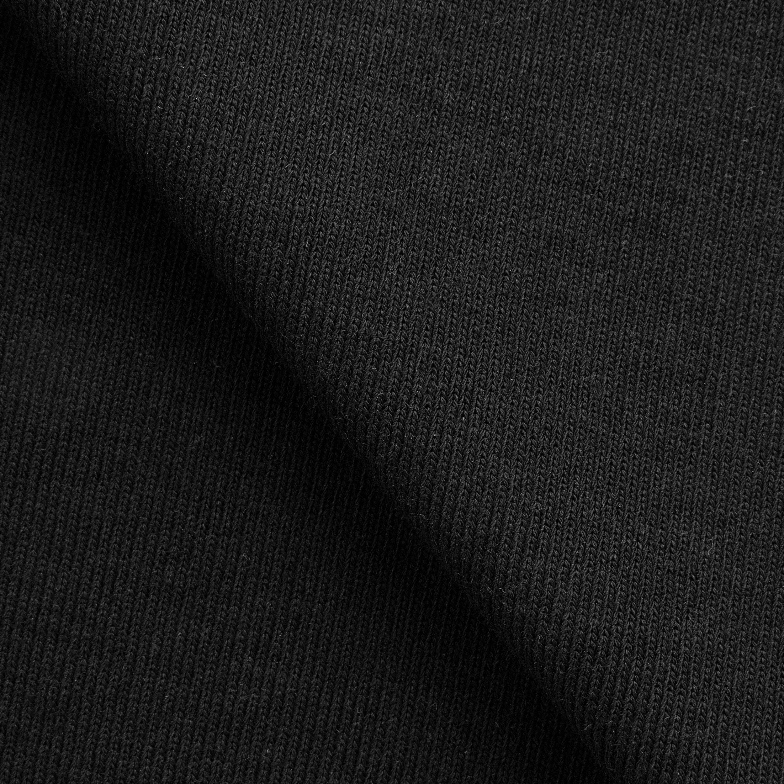COTTON RIB KNIT FABRIC WITH ELASTANE - BLACK - 296 GSM