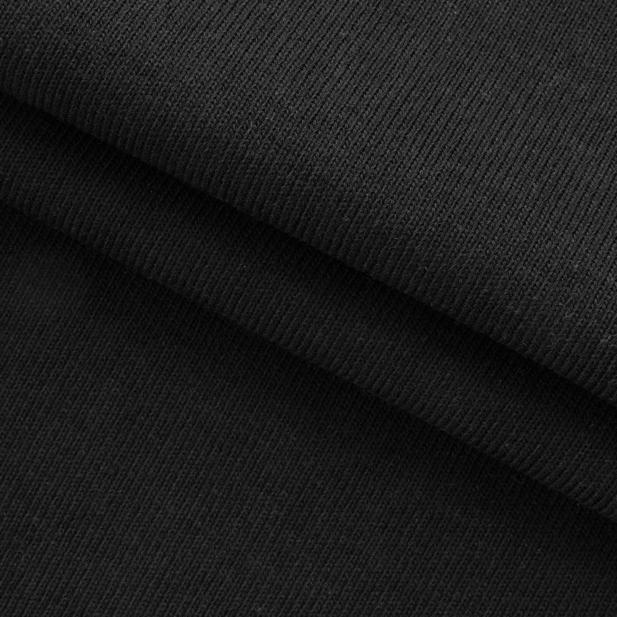 COTTON RIB KNIT FABRIC WITH ELASTANE - BLACK - 296 GSM