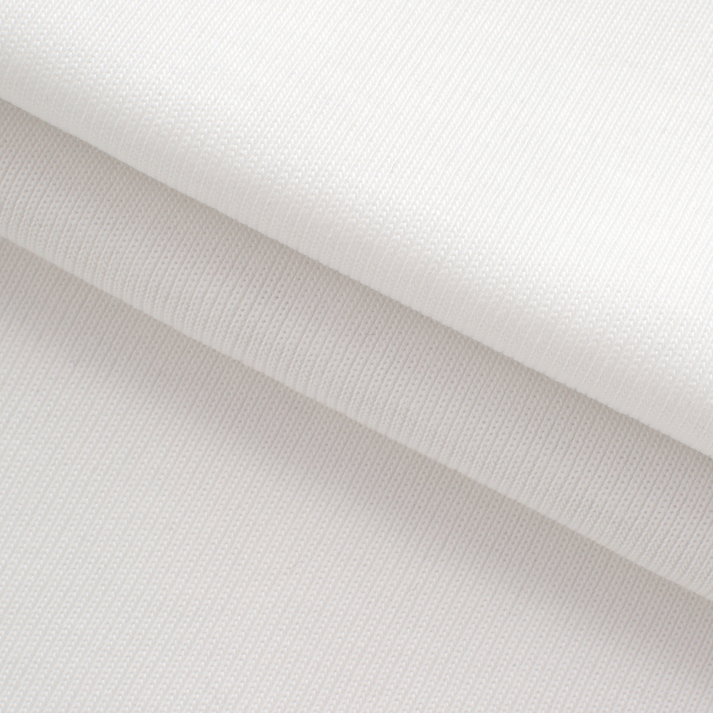 COTTON RIB KNIT FABRIC WITH ELASTANE - WHITE - 296 GSM