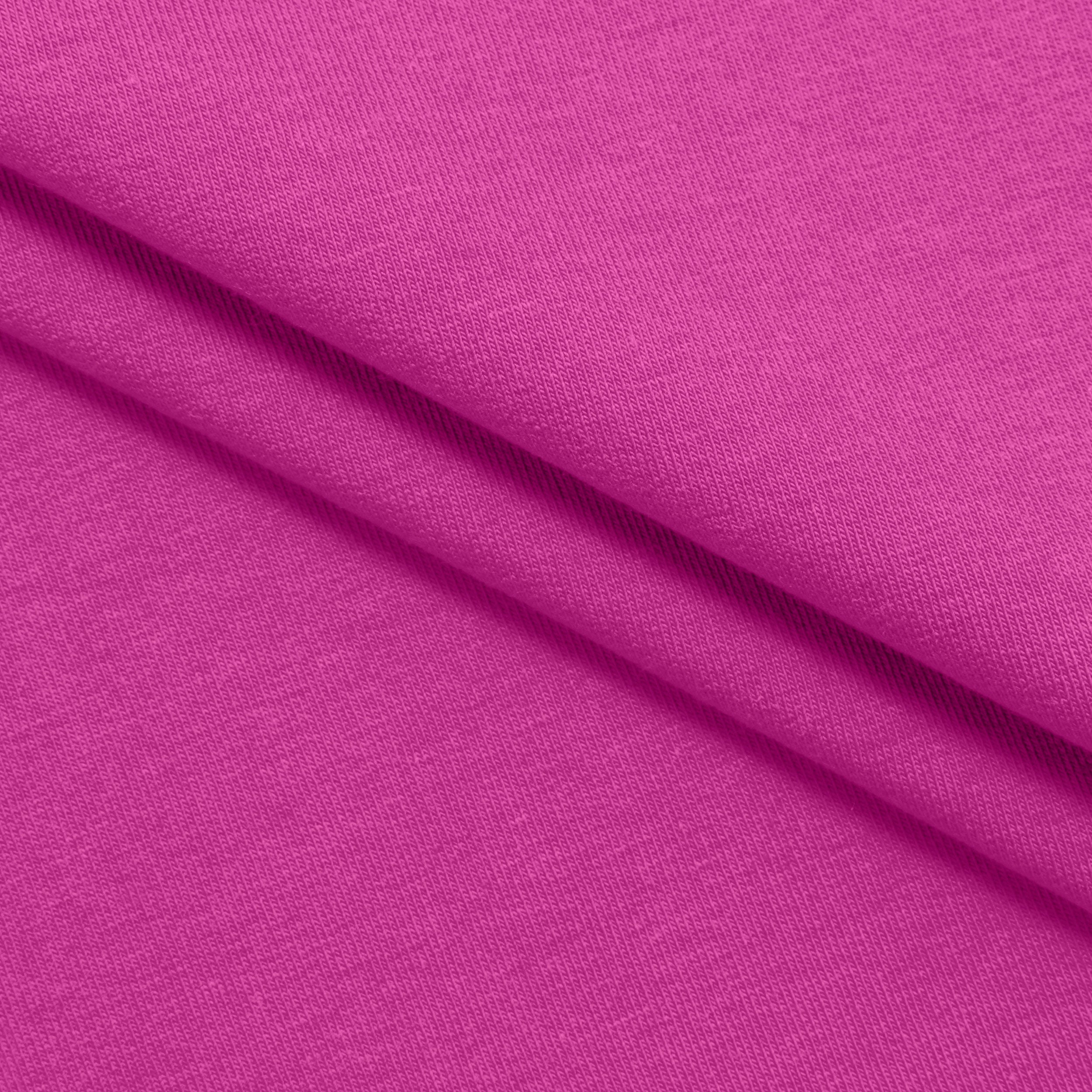 COTTON FRENCH TERRY FABRIC WITH ELASTANE - AMARANTH PINK - 280 GSM