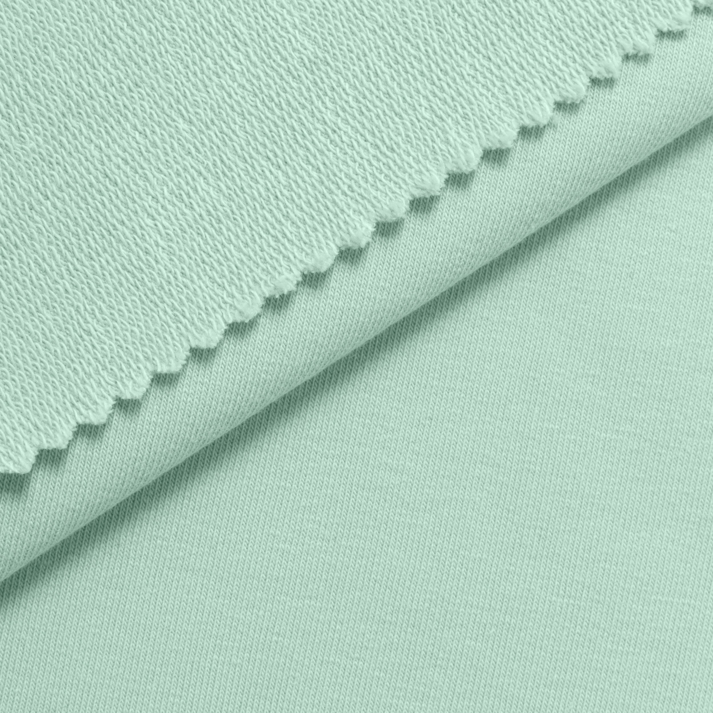 COTTON FRENCH TERRY FABRIC WITH ELASTANE - AQUAMARINE - 280 GSM