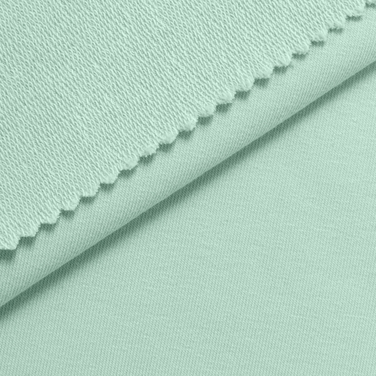 COTTON FRENCH TERRY FABRIC WITH ELASTANE - AQUAMARINE - 280 GSM