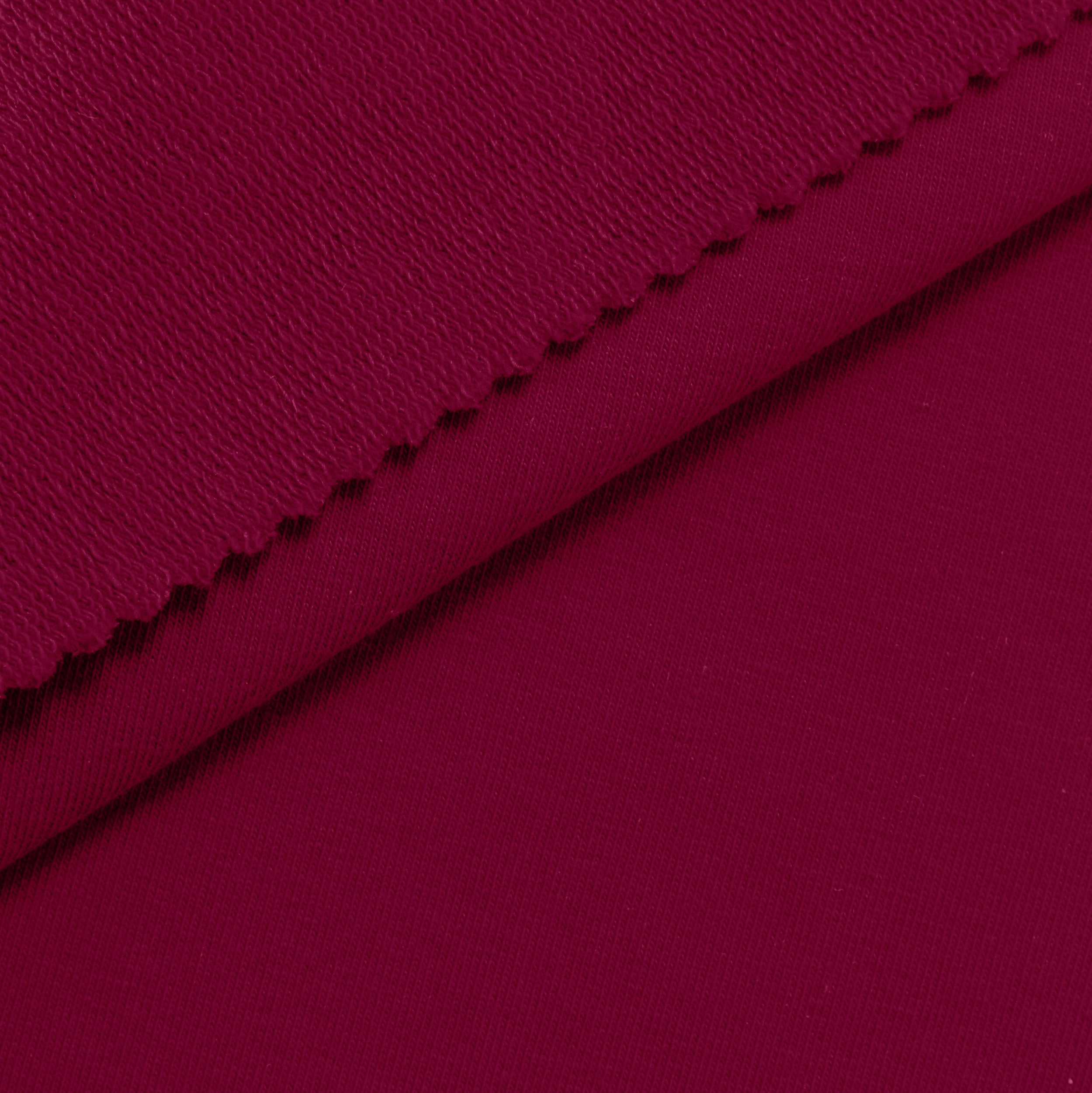 COTTON FRENCH TERRY FABRIC WITH ELASTANE - BURGUNDY - 280 GSM