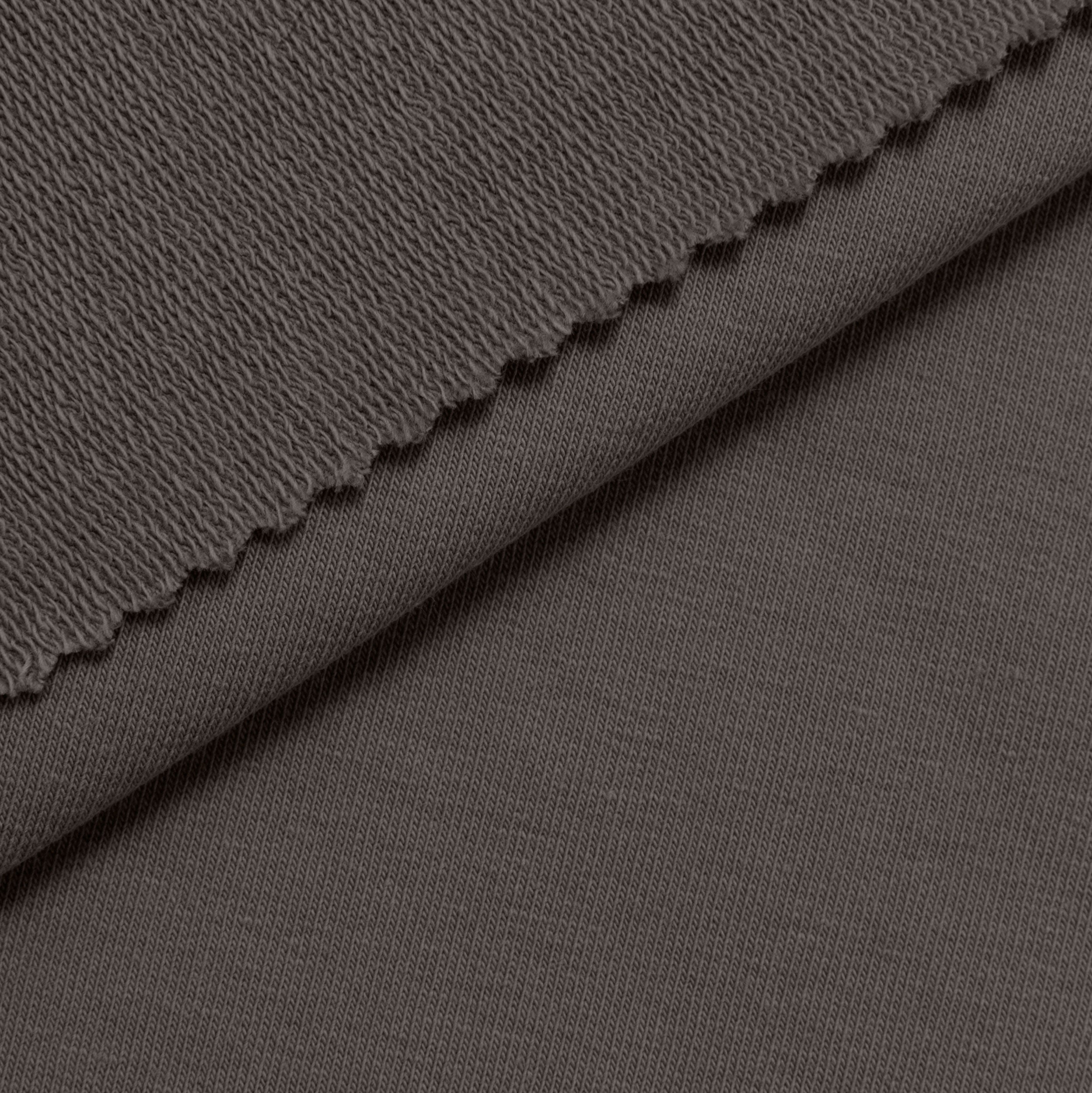 COTTON FRENCH TERRY FABRIC WITH ELASTANE - BROWN - 280 GSM