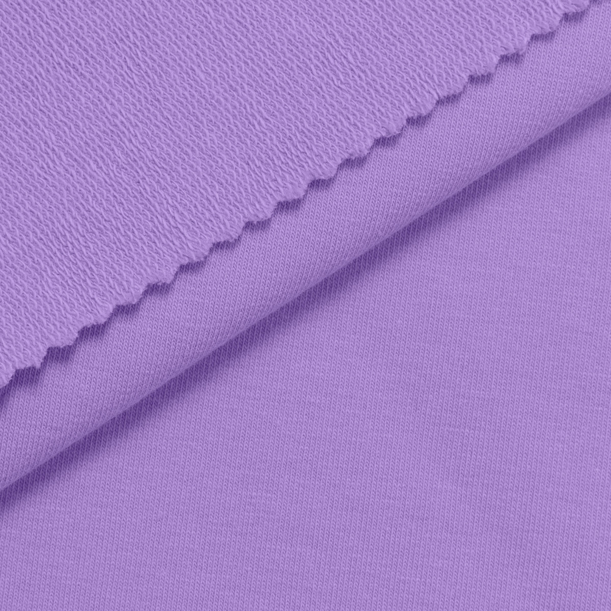 COTTON FRENCH TERRY FABRIC WITH ELASTANE - LAVENDER PURPLE - 280 GSM