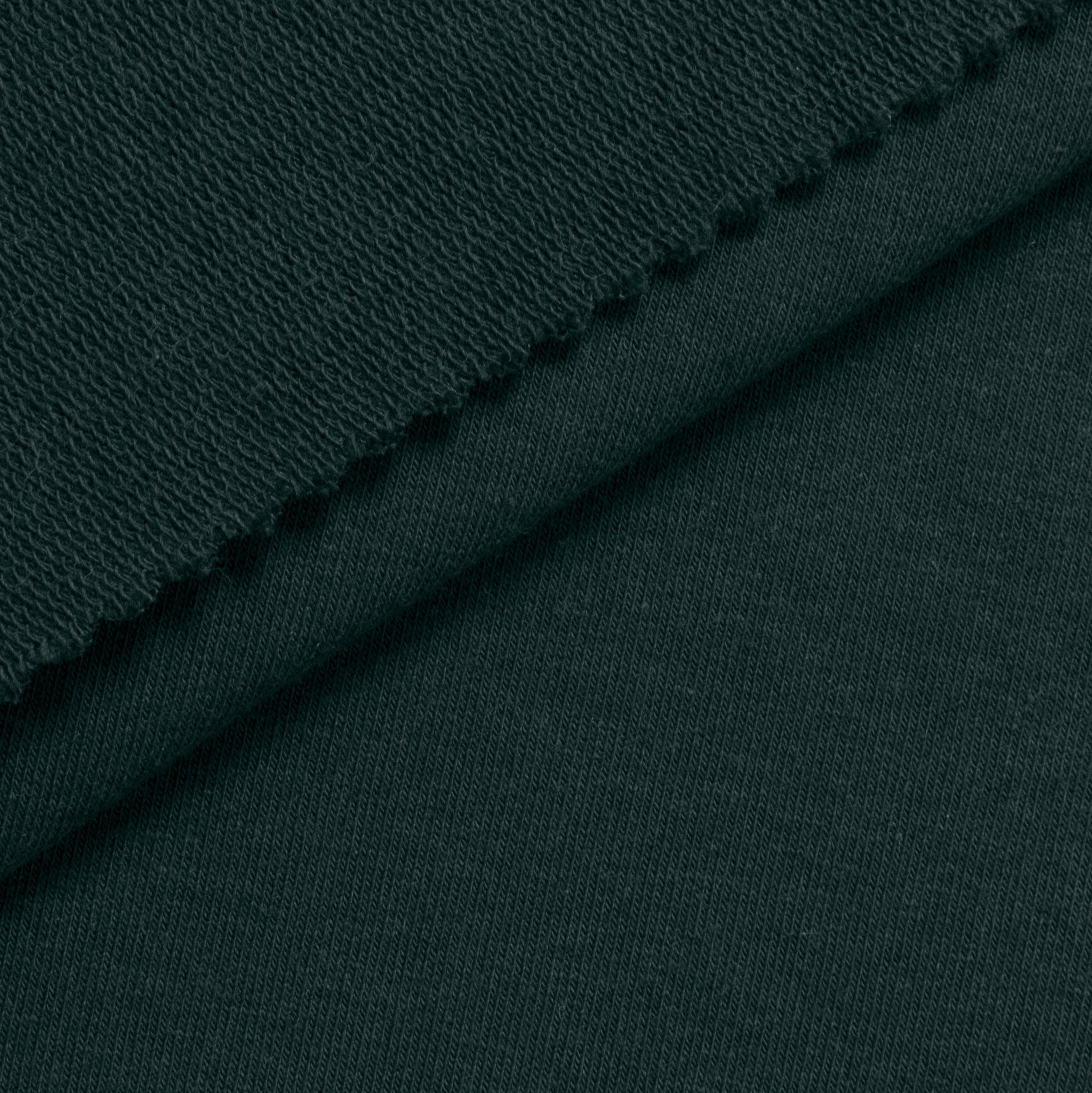 COTTON FRENCH TERRY FABRIC WITH ELASTANE - BOTTLE GREEN - 280 GSM