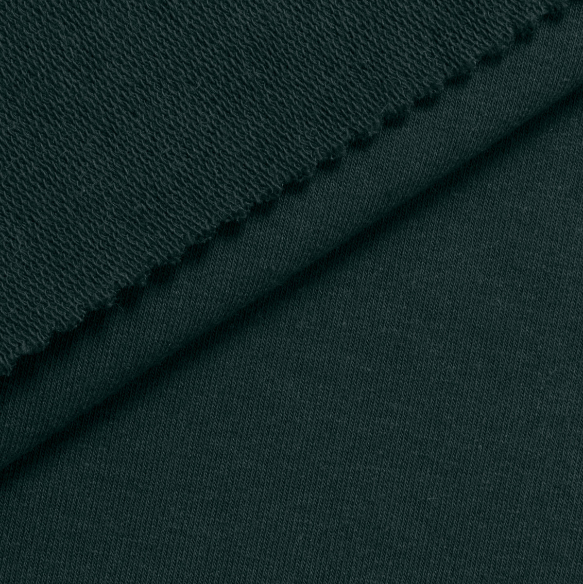 COTTON FRENCH TERRY FABRIC WITH ELASTANE - BOTTLE GREEN - 280 GSM