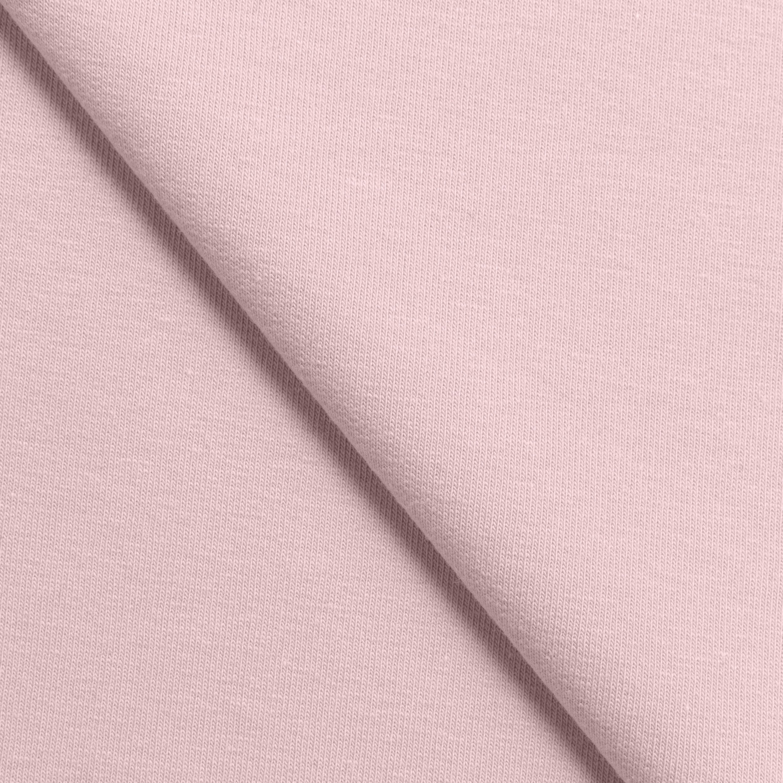 COTTON FRENCH TERRY FABRIC WITH ELASTANE - LIGHT PINK - 280 GSM