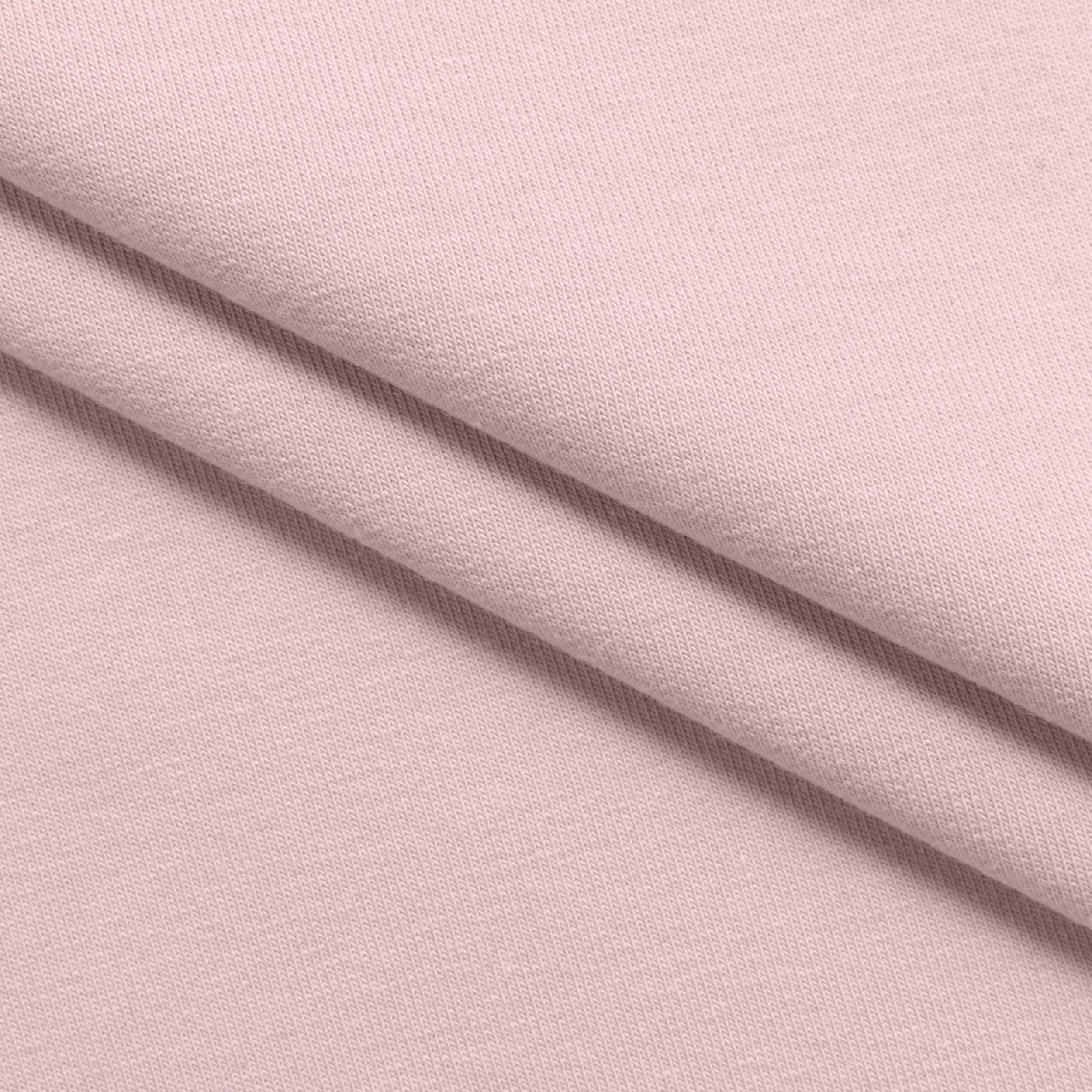 COTTON FRENCH TERRY FABRIC WITH ELASTANE - LIGHT PINK - 280 GSM