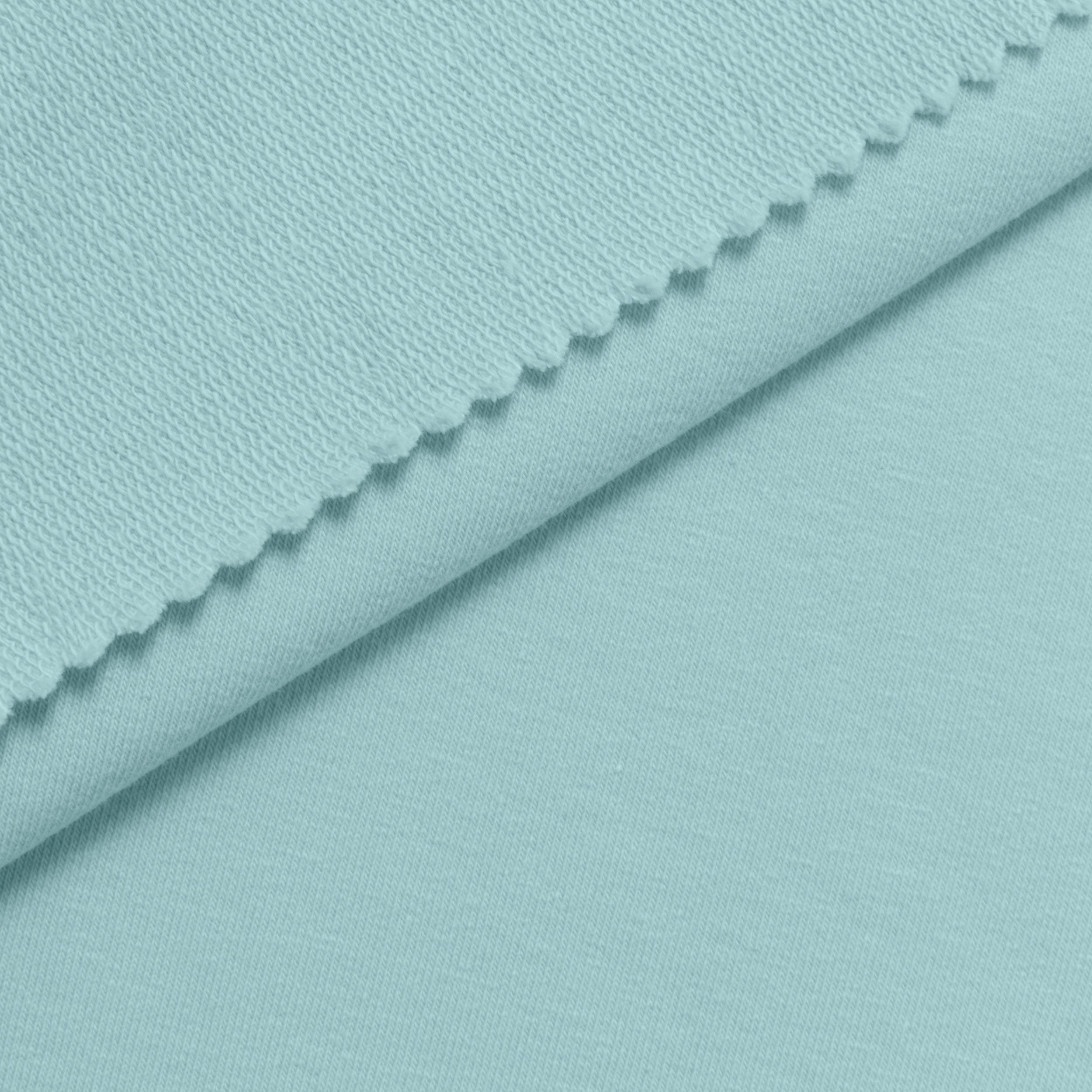 COTTON FRENCH TERRY FABRIC WITH ELASTANE - LAGOON TURQUOISE - 280 GSM
