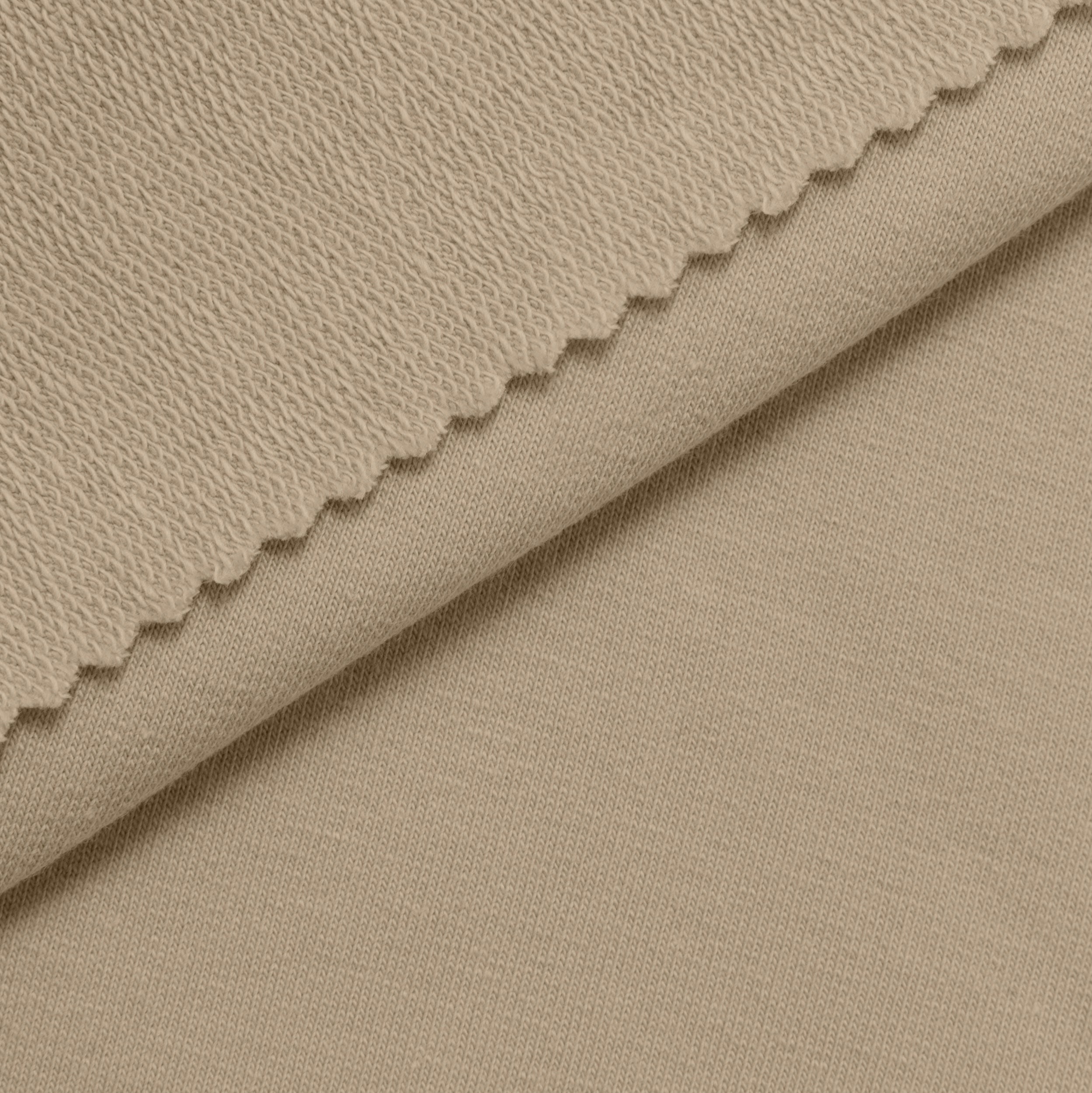 COTTON FRENCH TERRY FABRIC WITH ELASTANE - LATTE - 280 GSM