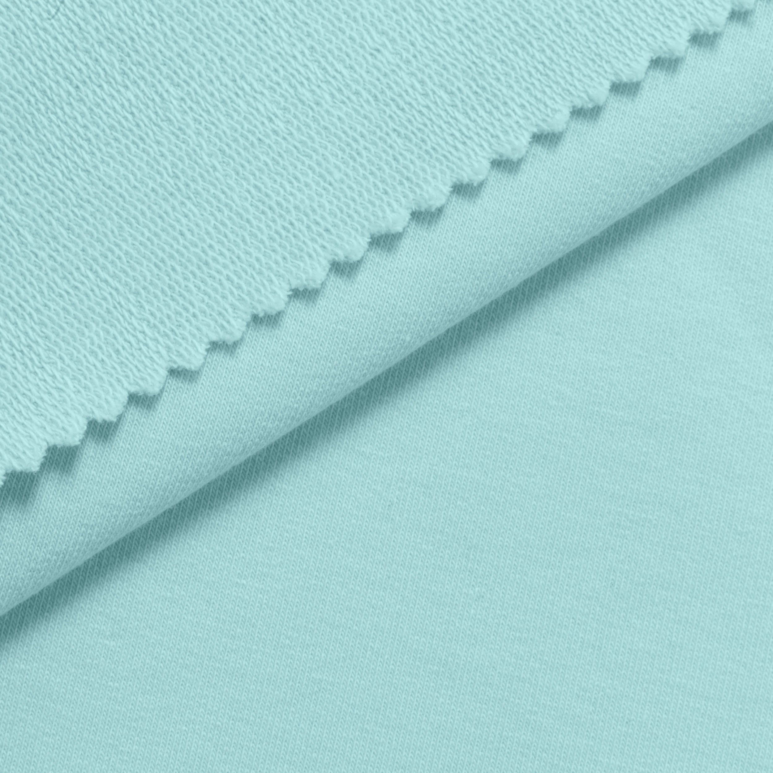 COTTON FRENCH TERRY FABRIC WITH ELASTANE - AZURE - 280 GSM