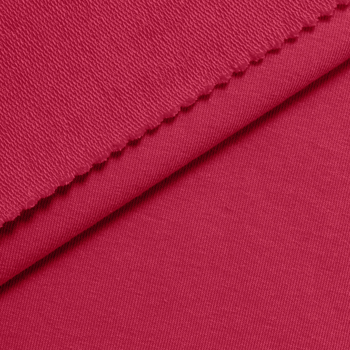 COTTON FRENCH TERRY FABRIC WITH ELASTANE - RASPBERRY PINK - 280 GSM
