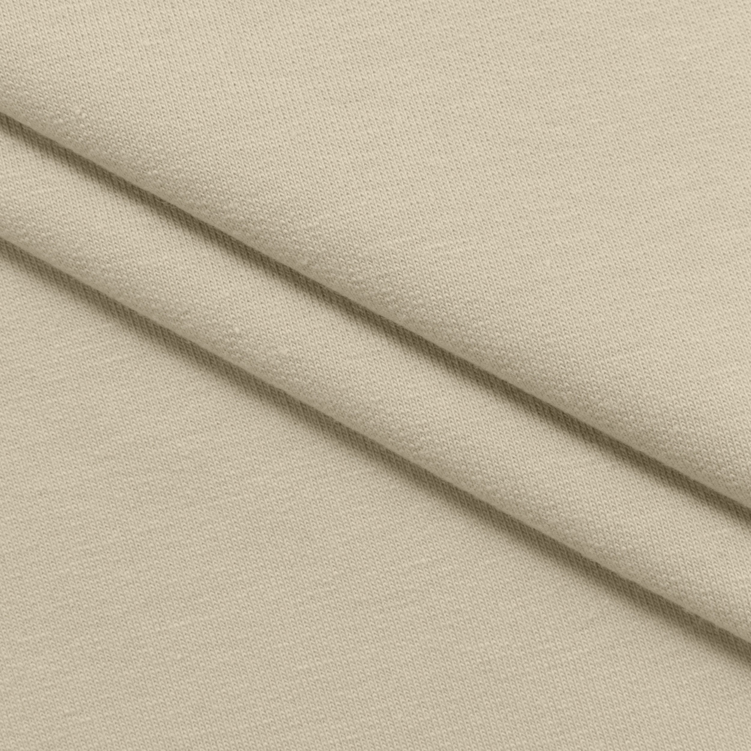 COTTON FRENCH TERRY FABRIC WITH ELASTANE - CREAM PEARL - 280 GSM