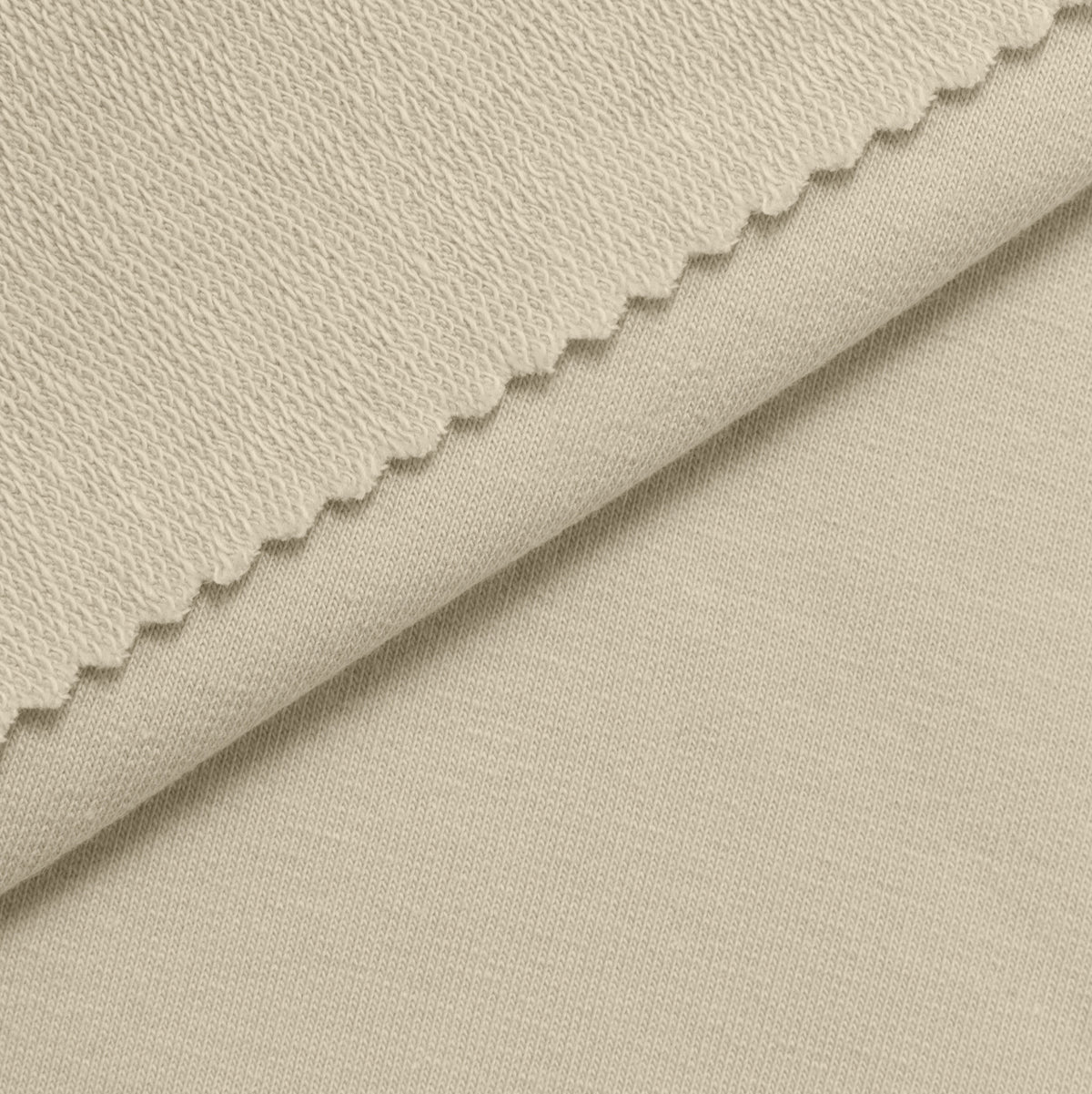 COTTON FRENCH TERRY FABRIC WITH ELASTANE - CREAM PEARL - 280 GSM