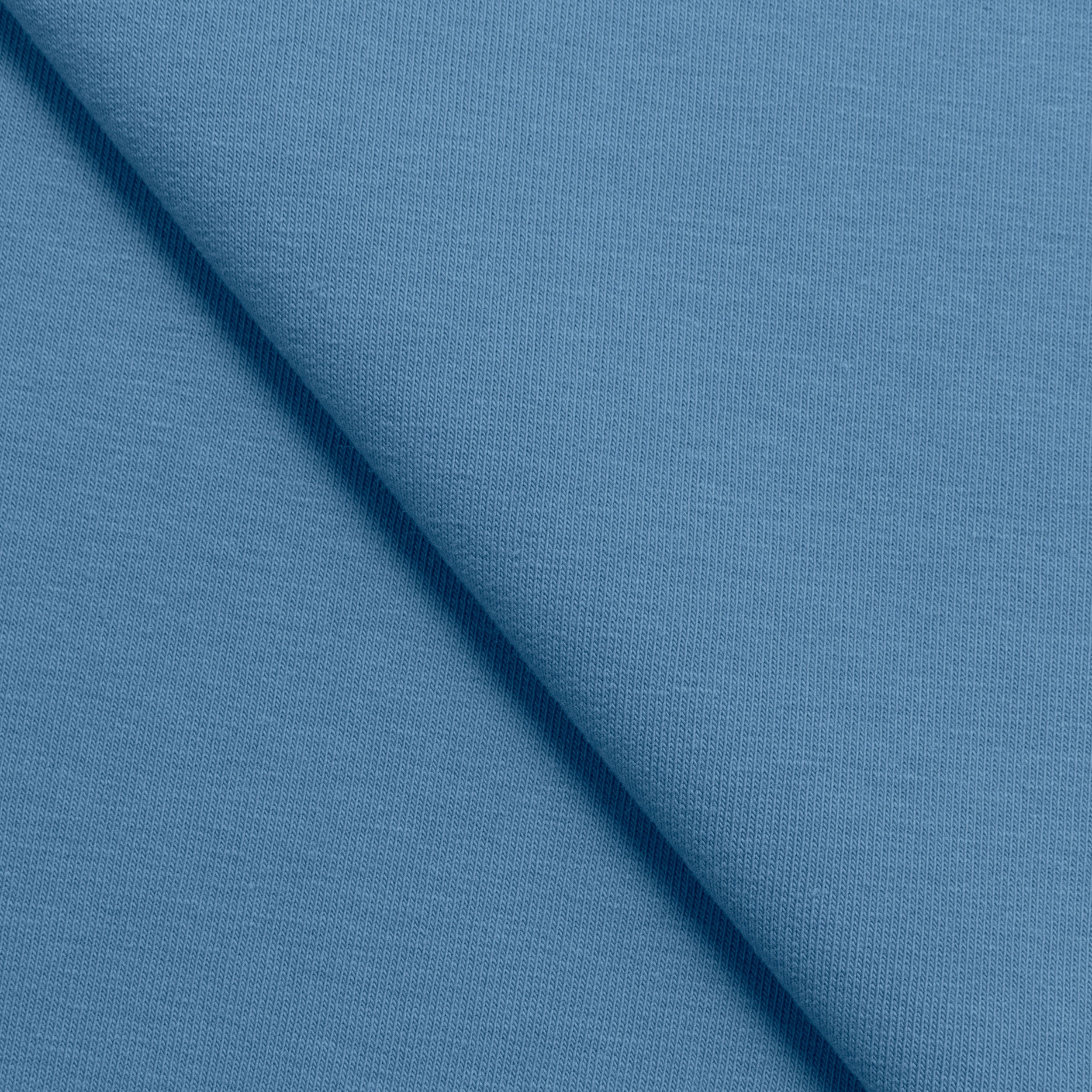 COTTON FRENCH TERRY FABRIC WITH ELASTANE - OCEAN BLUE - 280 GSM
