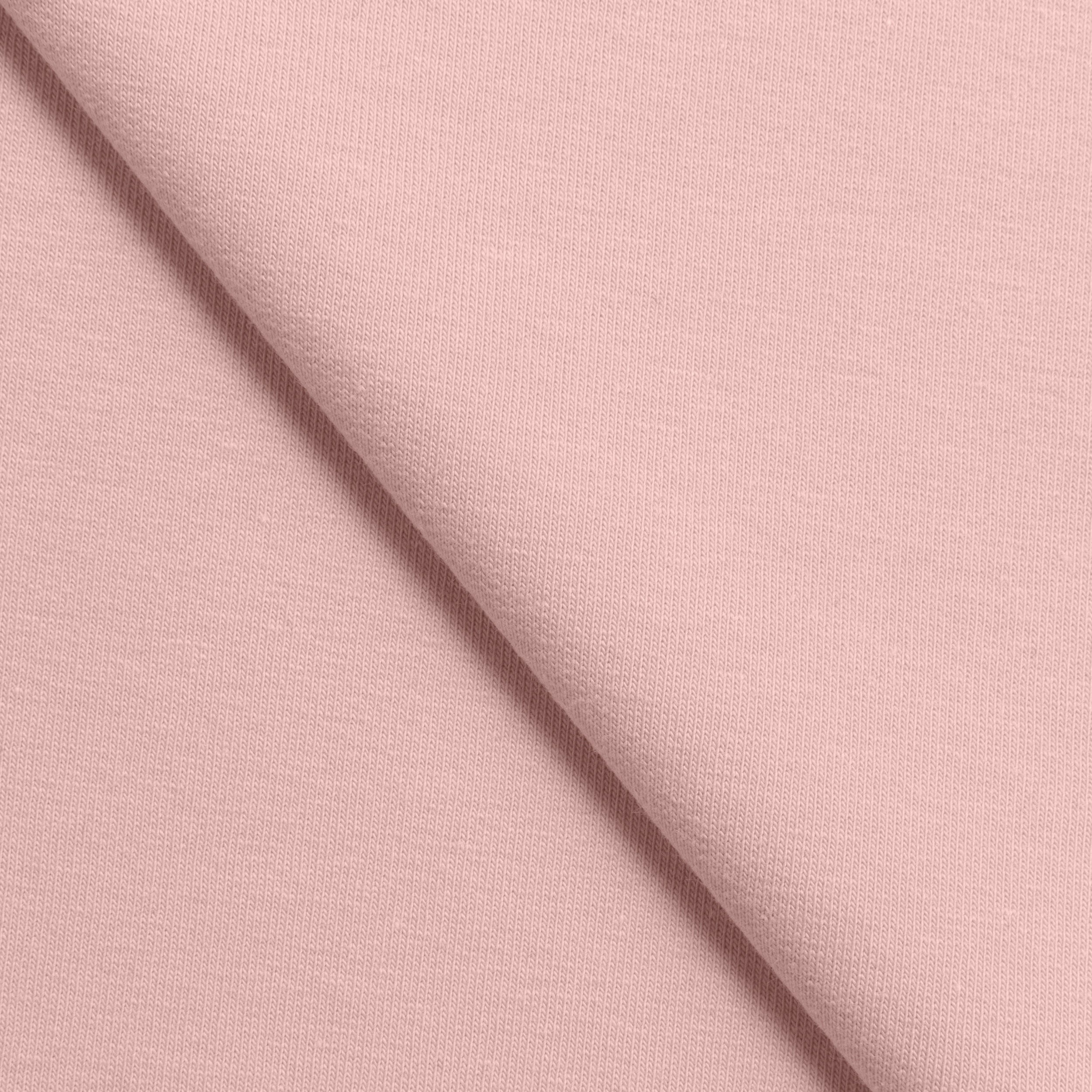 COTTON FRENCH TERRY FABRIC WITH ELASTANE - POWDER PINK - 280 GSM