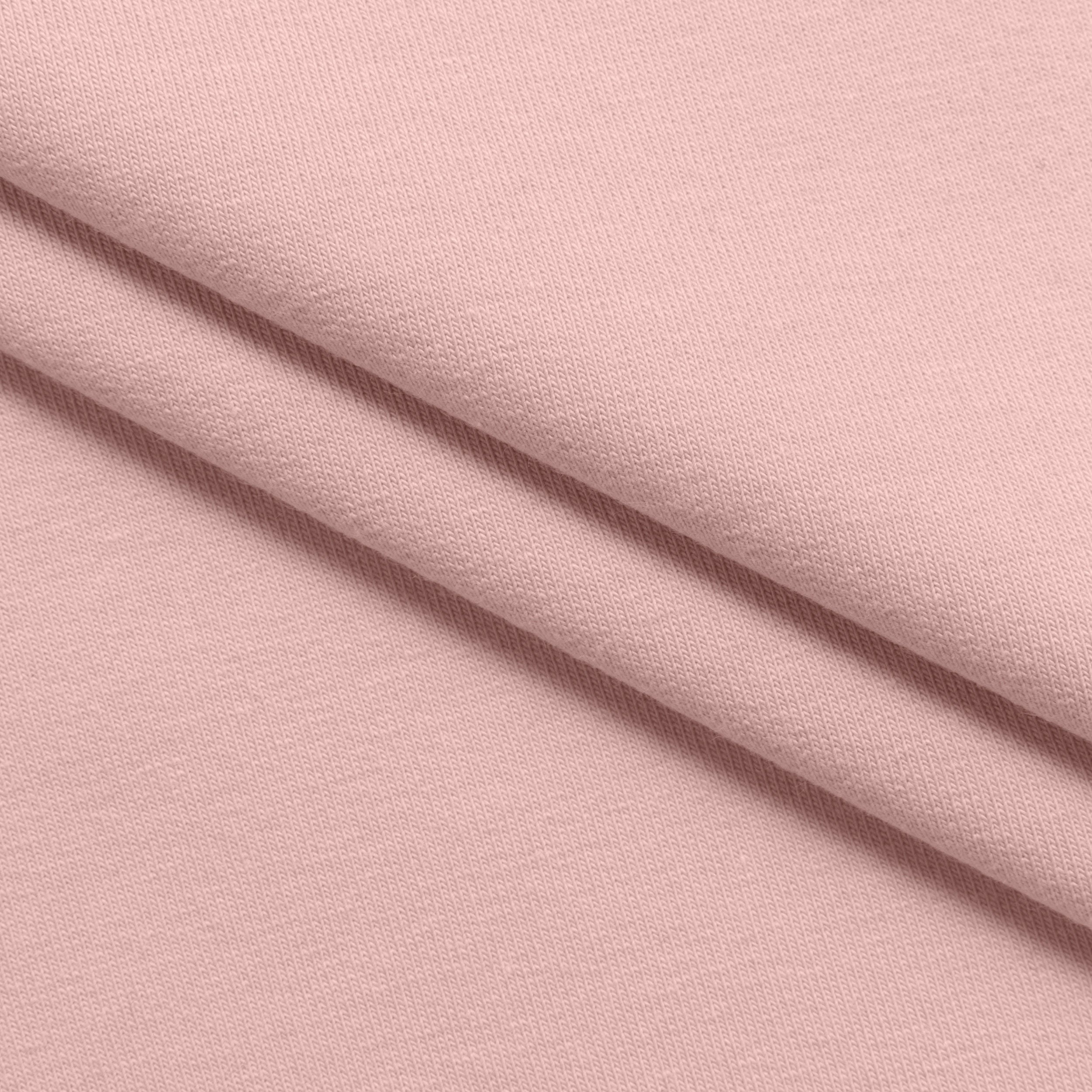 COTTON FRENCH TERRY FABRIC WITH ELASTANE - POWDER PINK - 280 GSM