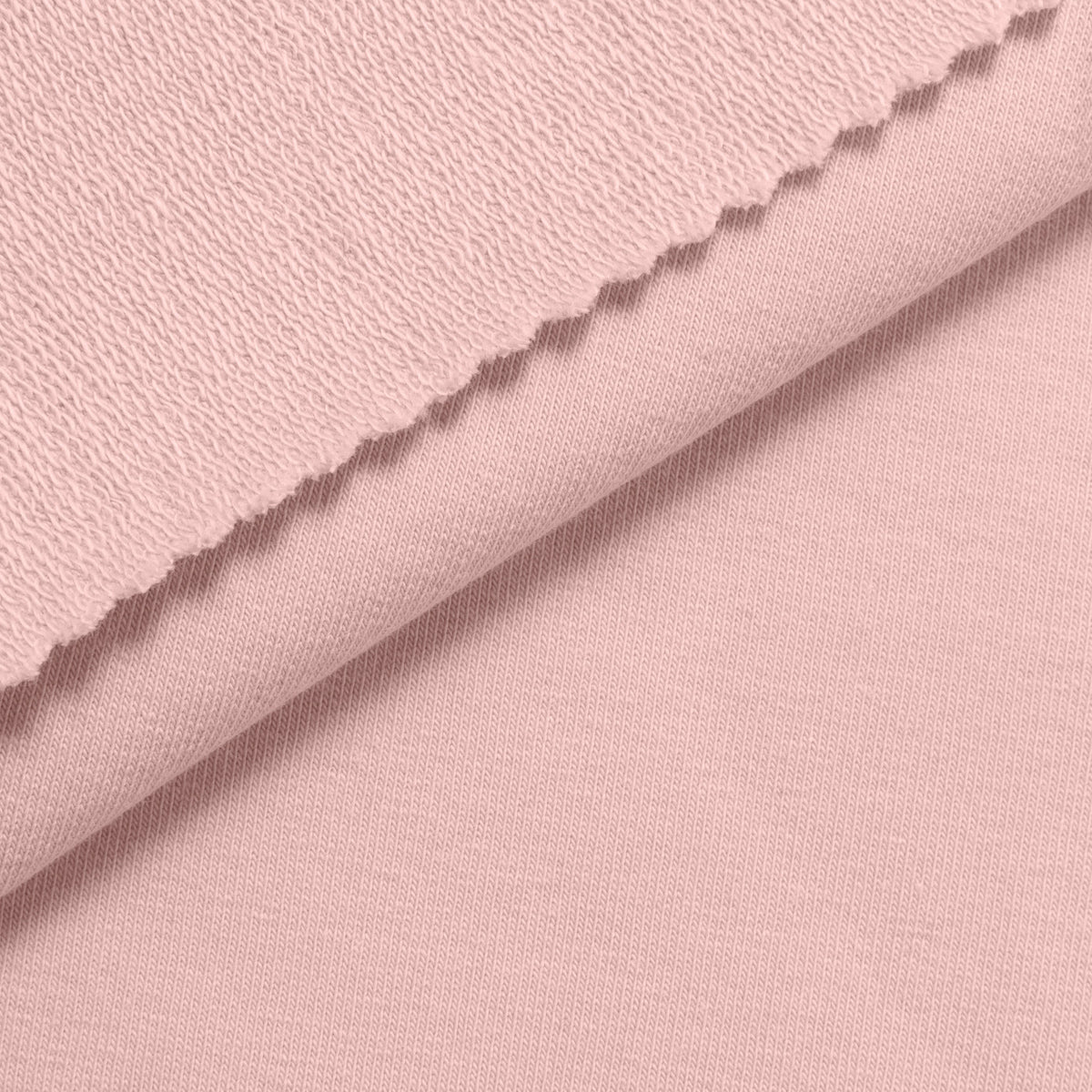COTTON FRENCH TERRY FABRIC WITH ELASTANE - POWDER PINK - 280 GSM