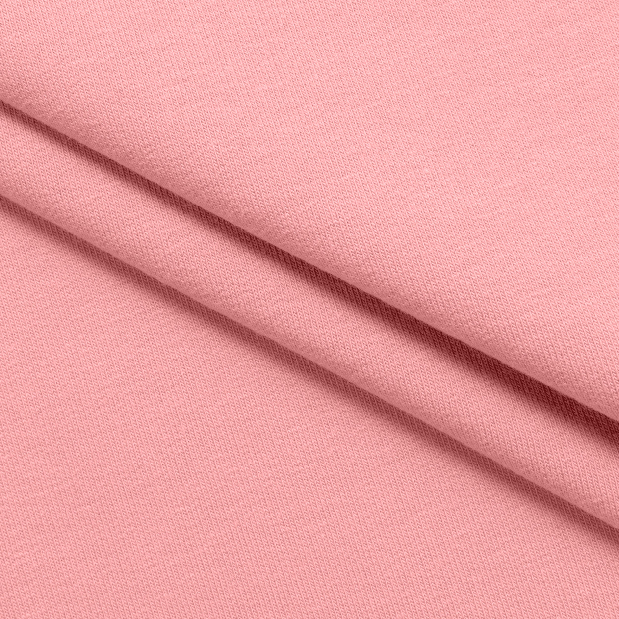 COTTON FRENCH TERRY FABRIC WITH ELASTANE - PINK - 280 GSM