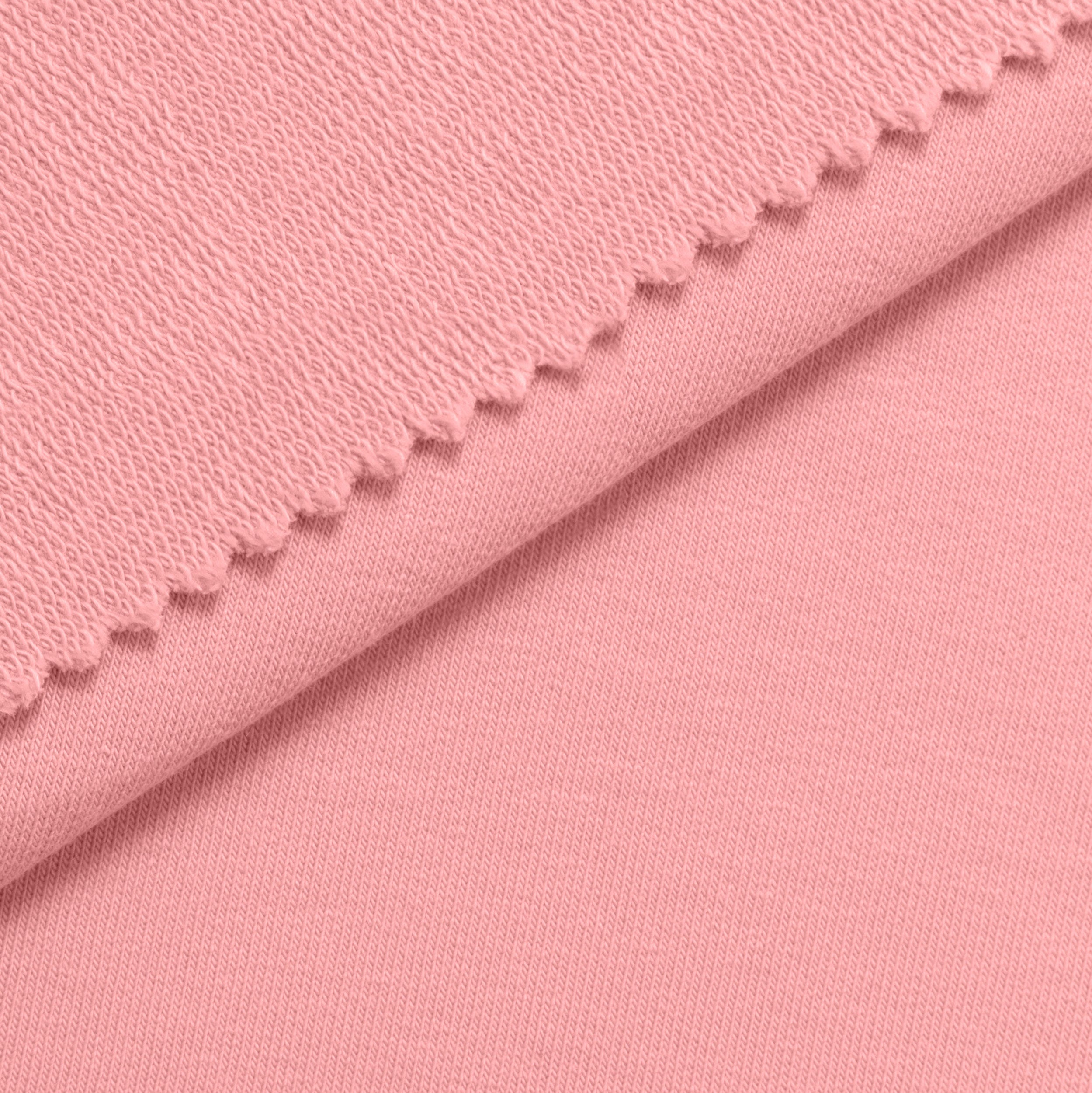 COTTON FRENCH TERRY FABRIC WITH ELASTANE - PINK - 280 GSM