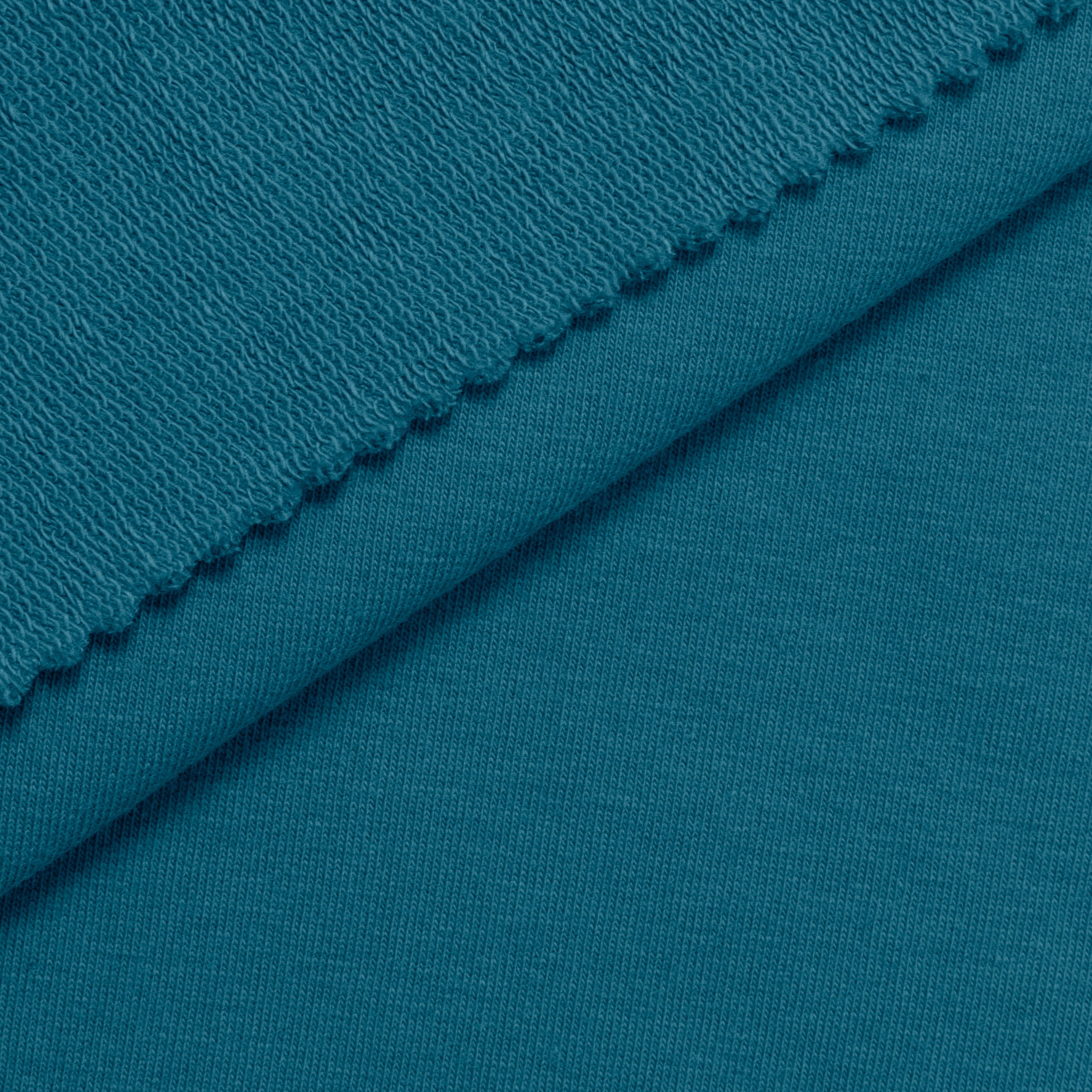 COTTON FRENCH TERRY FABRIC WITH ELASTANE - TURQUOISE - 280 GSM