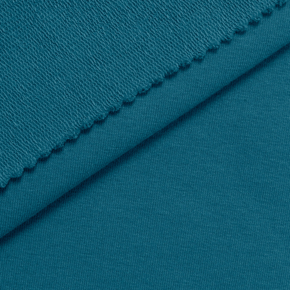 COTTON FRENCH TERRY FABRIC WITH ELASTANE - TURQUOISE - 280 GSM