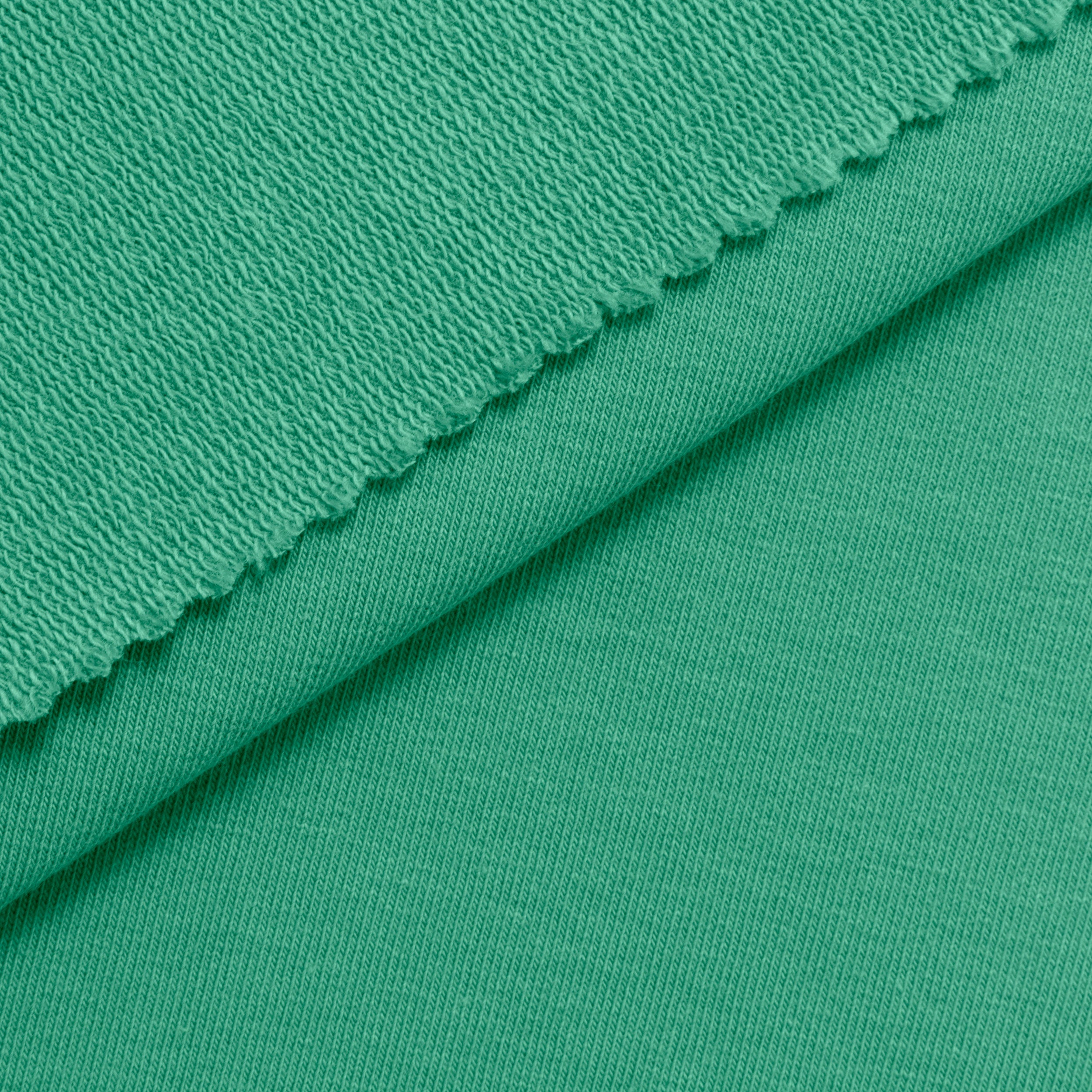 COTTON FRENCH TERRY FABRIC WITH ELASTANE - GREEN - 280 GSM