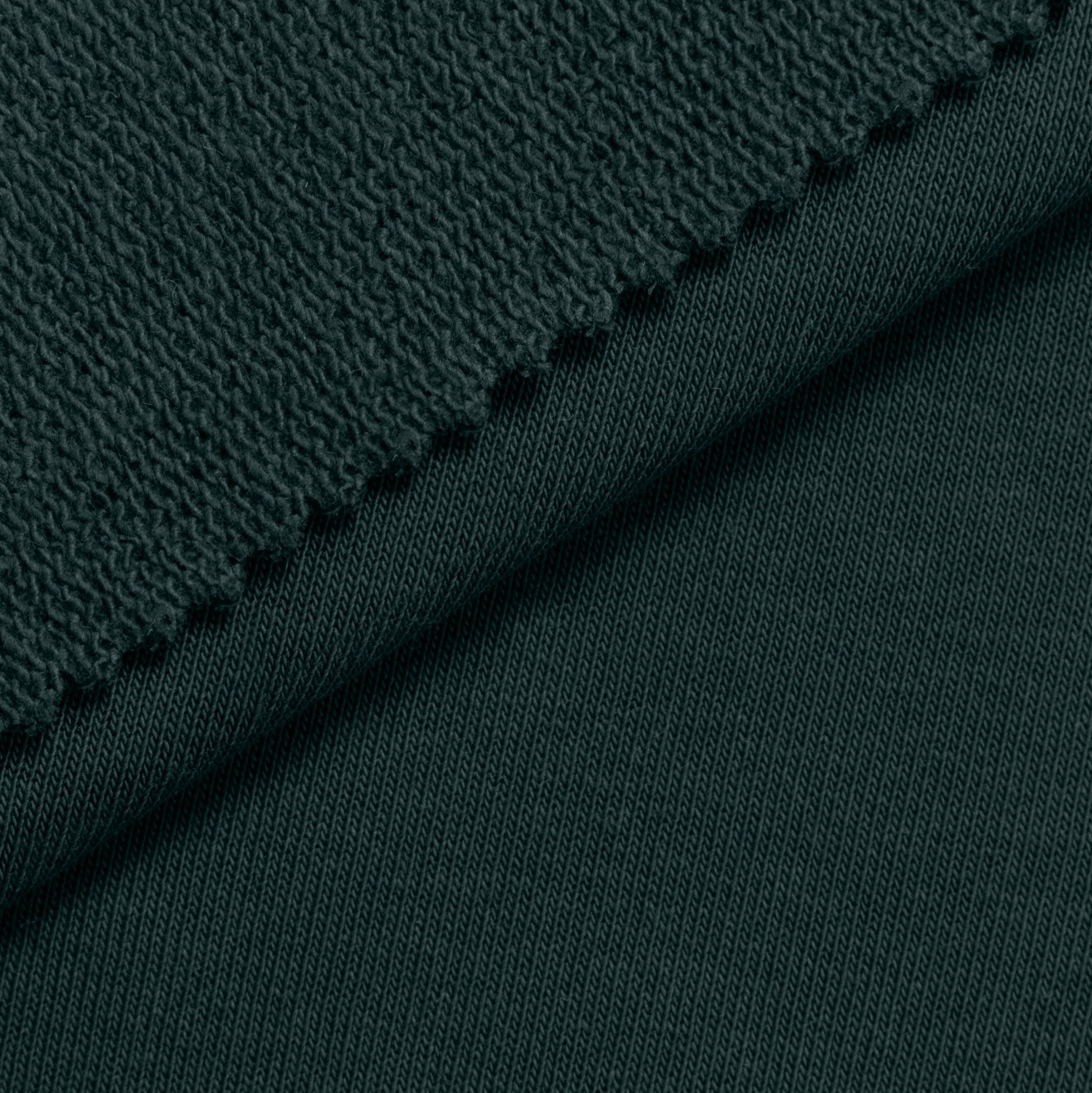 COTTON FRENCH TERRY FABRIC WITH ELASTANE - BOTTLE GREEN - 320 GSM
