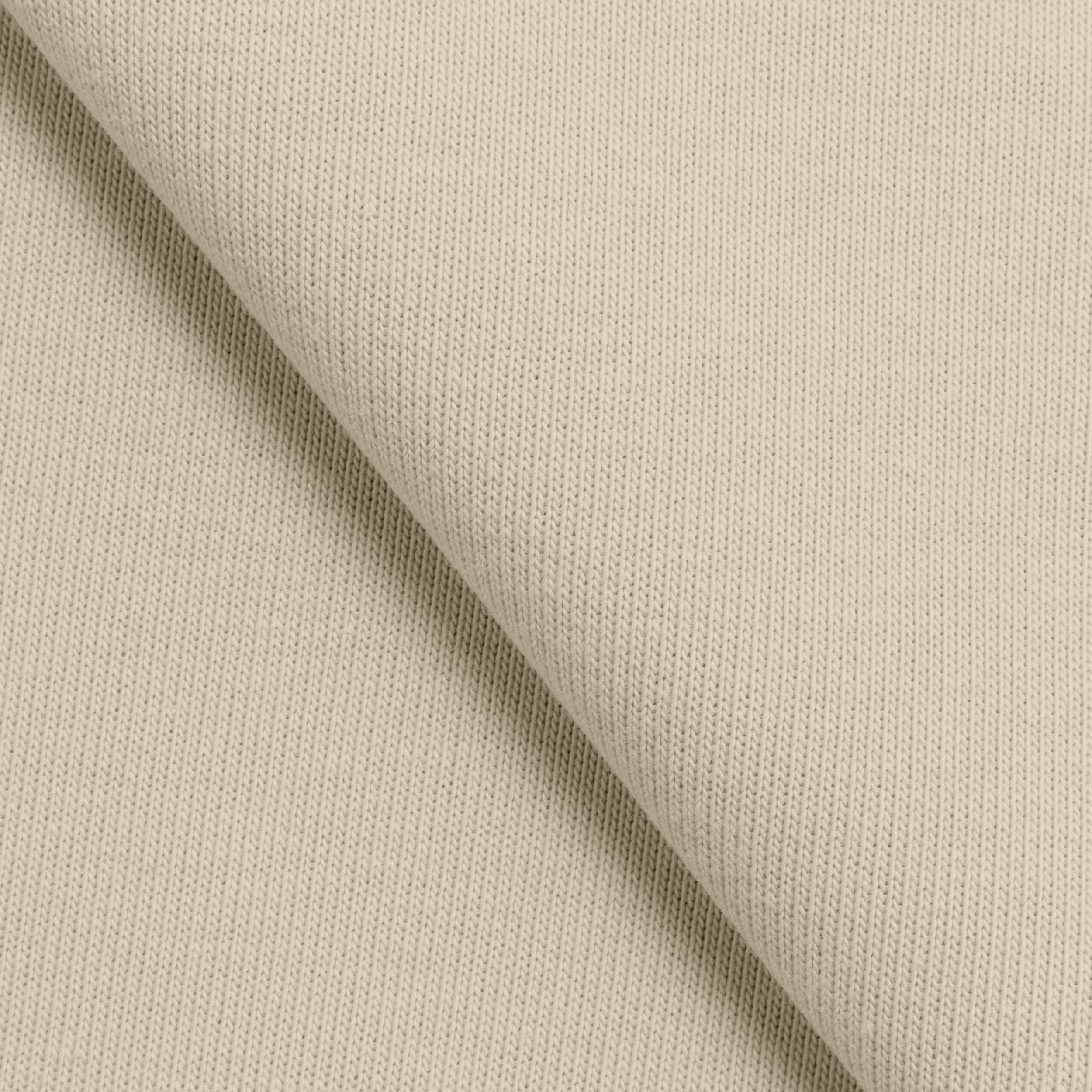 COTTON FRENCH TERRY FABRIC WITH ELASTANE - CREAM PEARL - 320 GSM