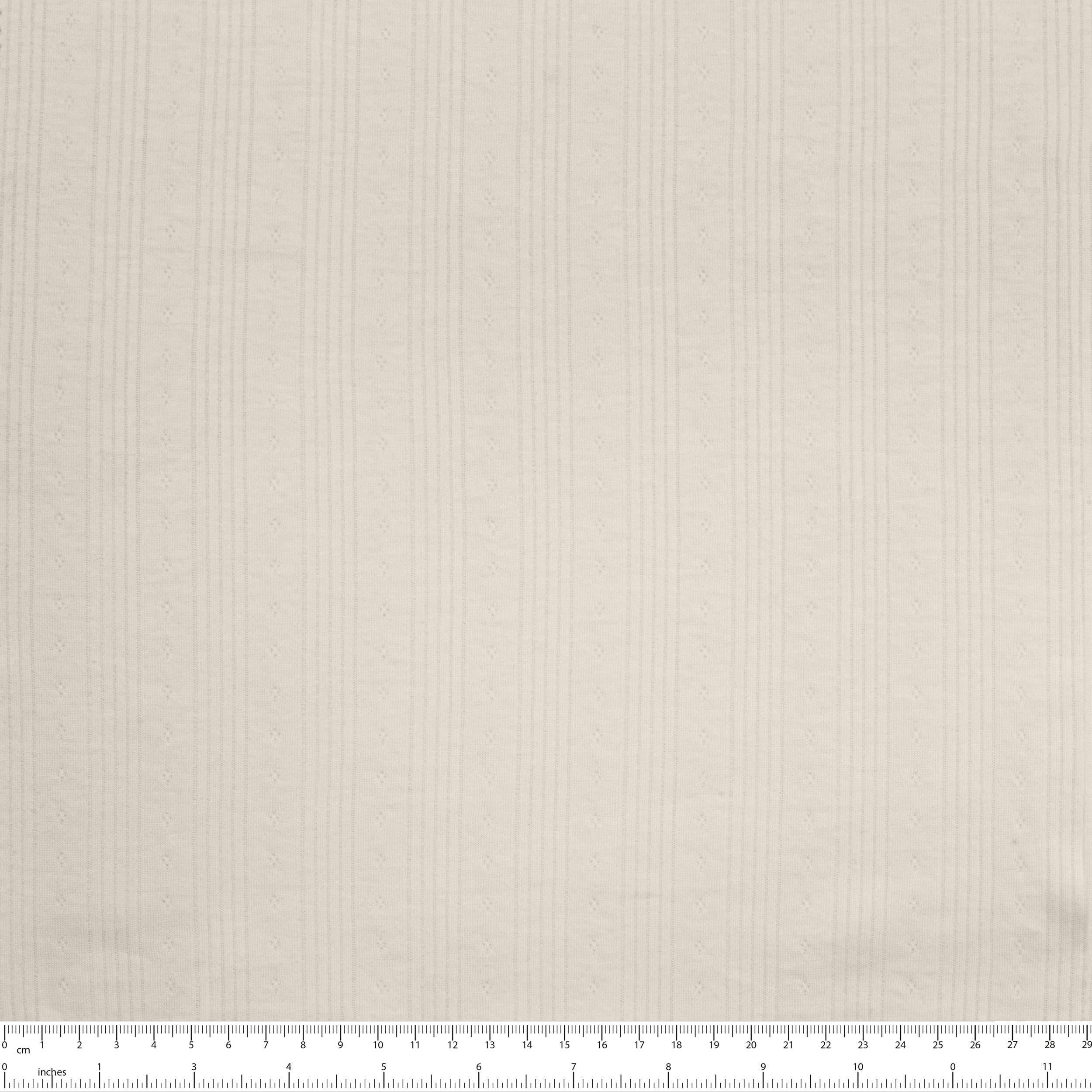 COTTON POINTELLE KNIT FABRIC - CABLE KNIT AND PAW PRINT BEIGE PATTERN - 150 GSM