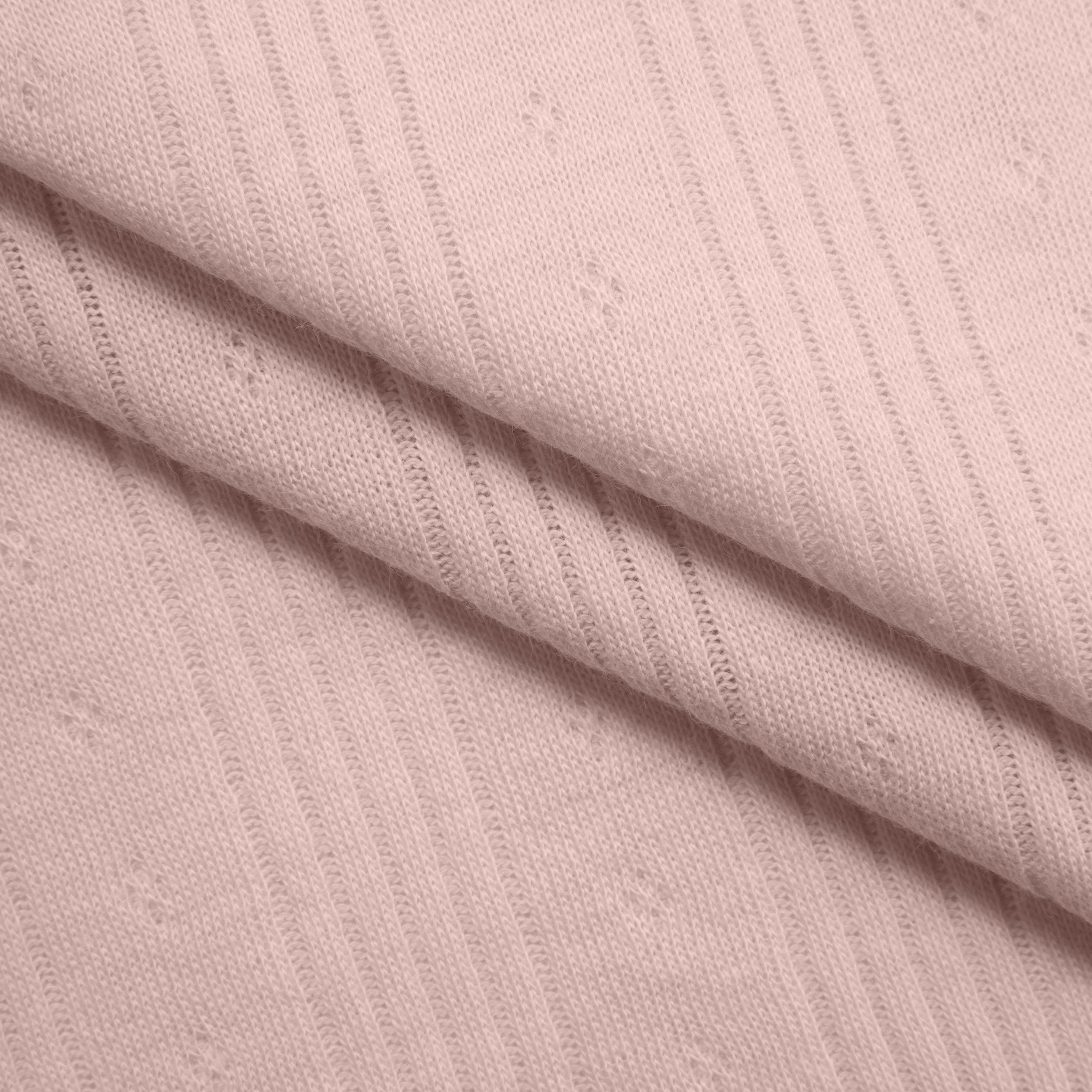 COTTON POINTELLE KNIT FABRIC - CABLE KNIT AND PAW PRINT LIGHT PINK PATTERN - 150 GSM