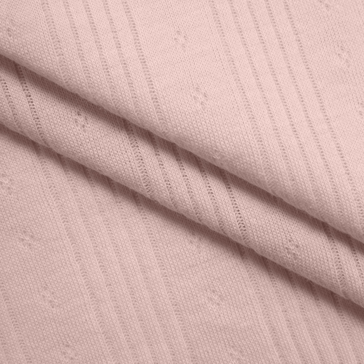 COTTON POINTELLE KNIT FABRIC - CABLE KNIT AND PAW PRINT LIGHT PINK PATTERN - 150 GSM