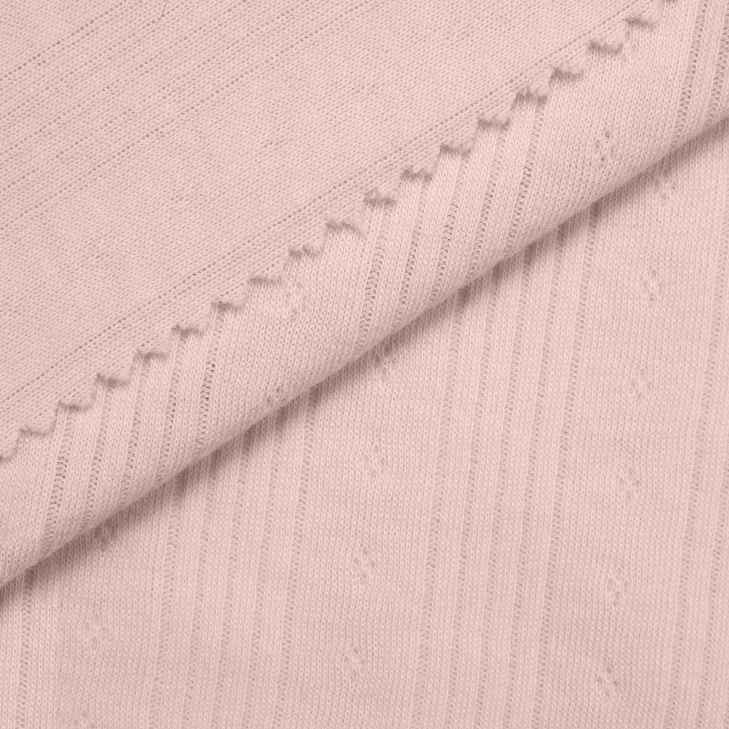 COTTON POINTELLE KNIT FABRIC - CABLE KNIT AND PAW PRINT LIGHT PINK PATTERN - 150 GSM